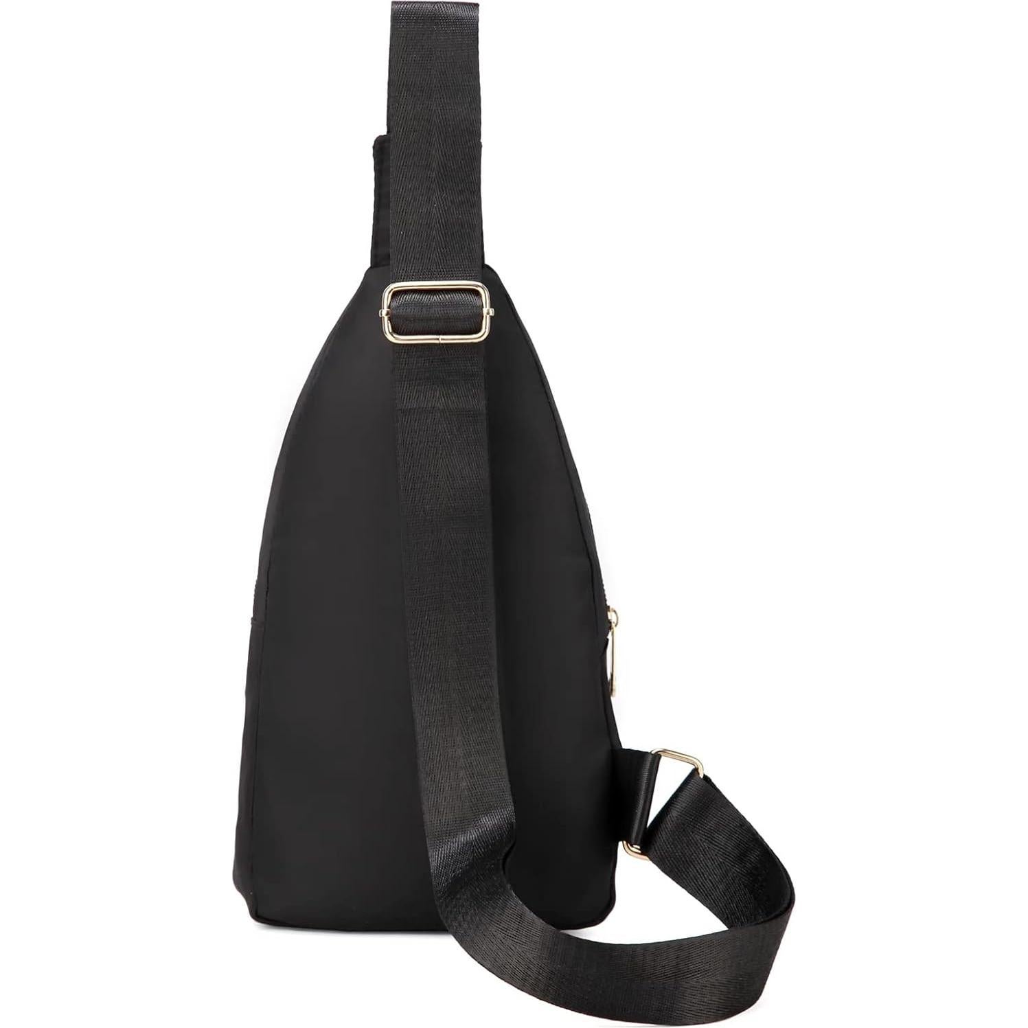 Mochila Cruzada Pequeña Bandolera Negra para Viajes y Deportes