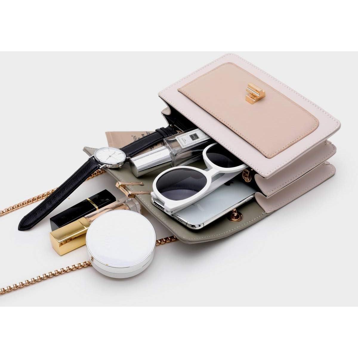 Bolso Cruzado de Cuero Sintético Verde para Mujeres - MG-W-Crossbody