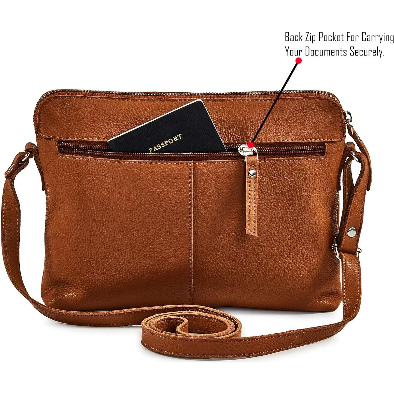 Bolso Cruzado Pequeño Wise Owl de Cuero Nappa Cognac 26.7x20.3cm