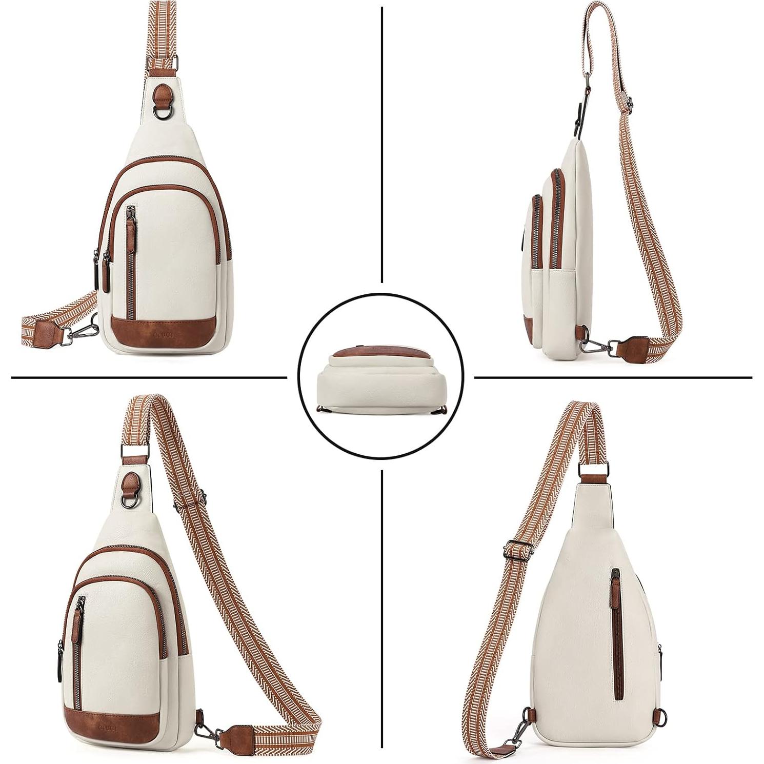 Mochila Cruzada CLUCI Unisex de Cuero Sintético 30x17.8 cm