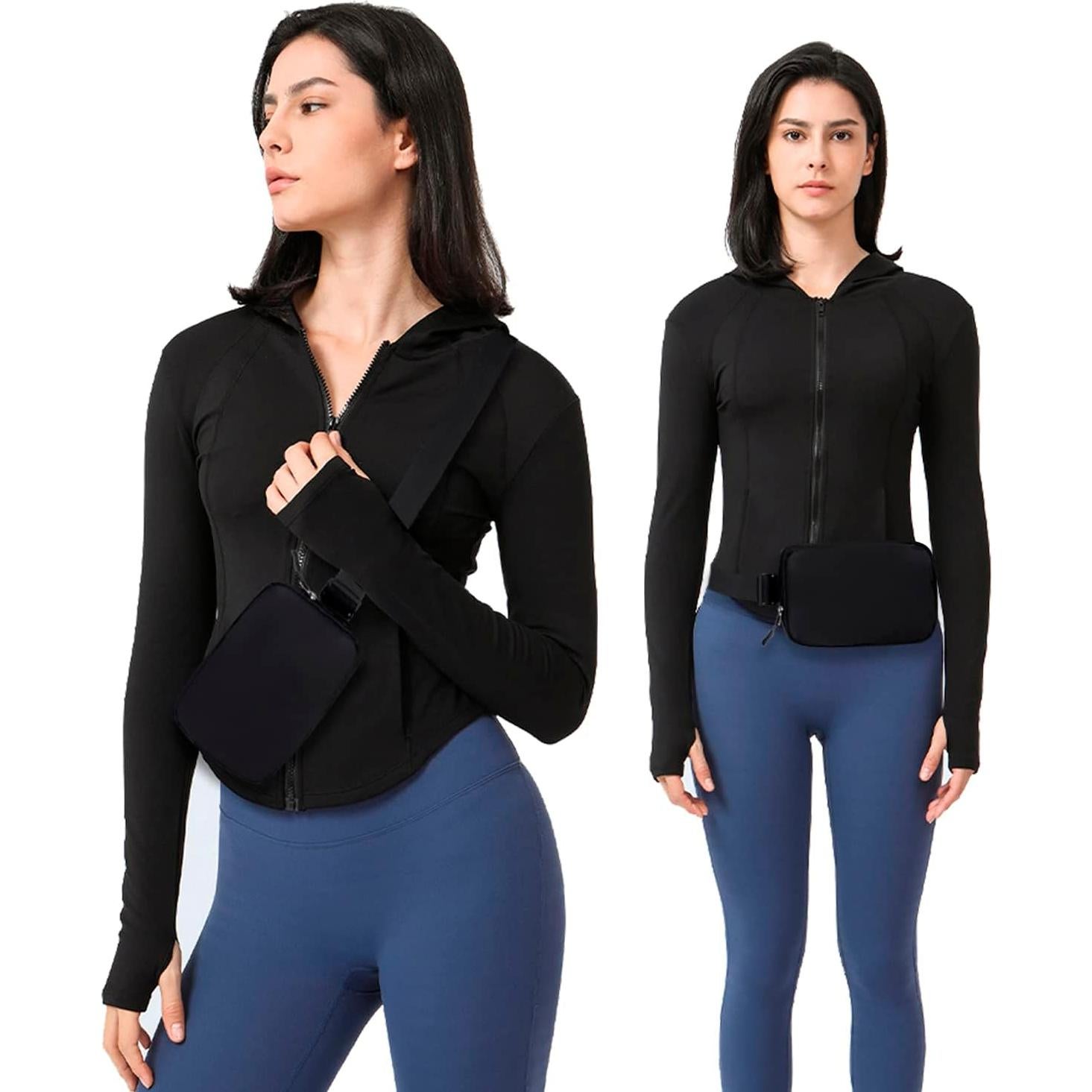 Bolso de Cinturón Fanny Pack Unisex Tlmody Negro 20x5x14cm