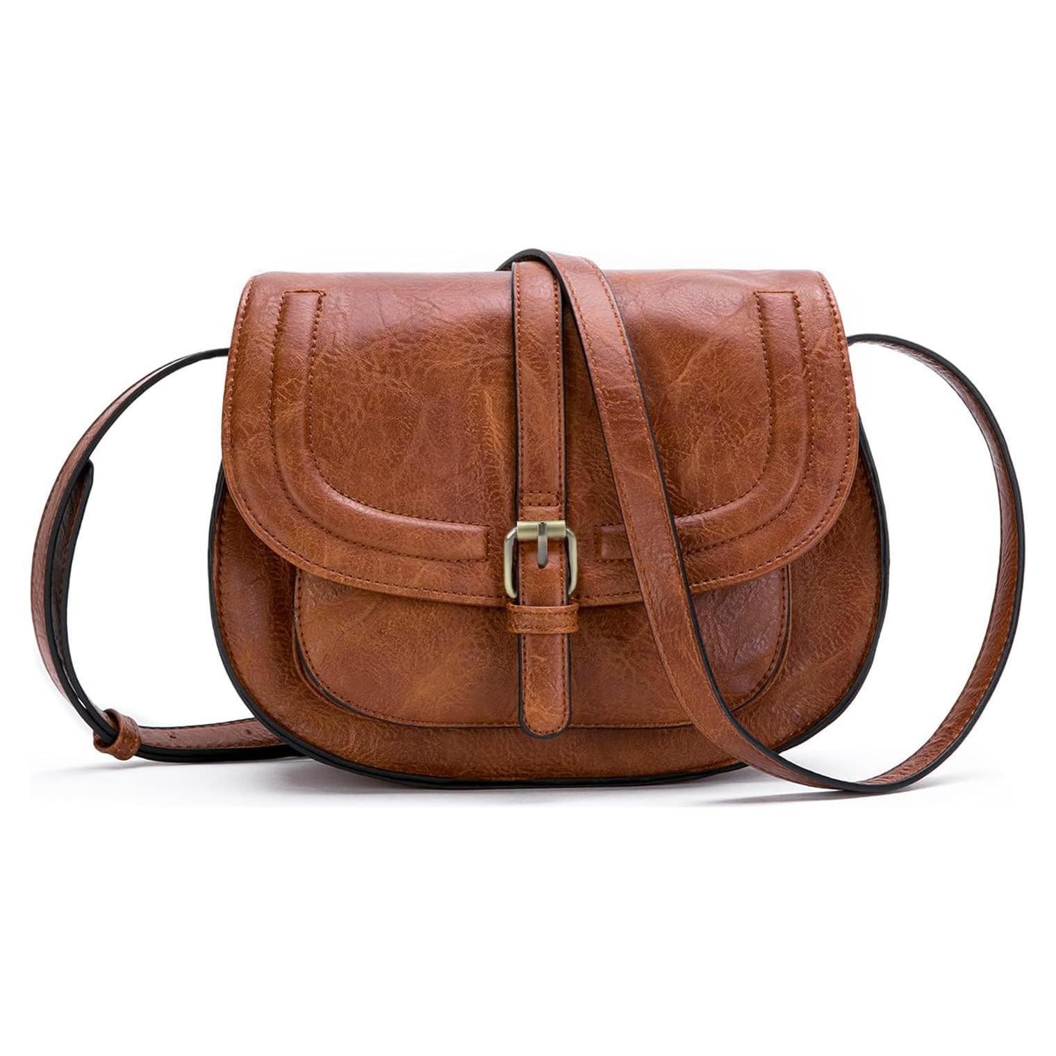 Bolso Cruzado AFKOMST para Mujeres, Cuero Vegano Marrón