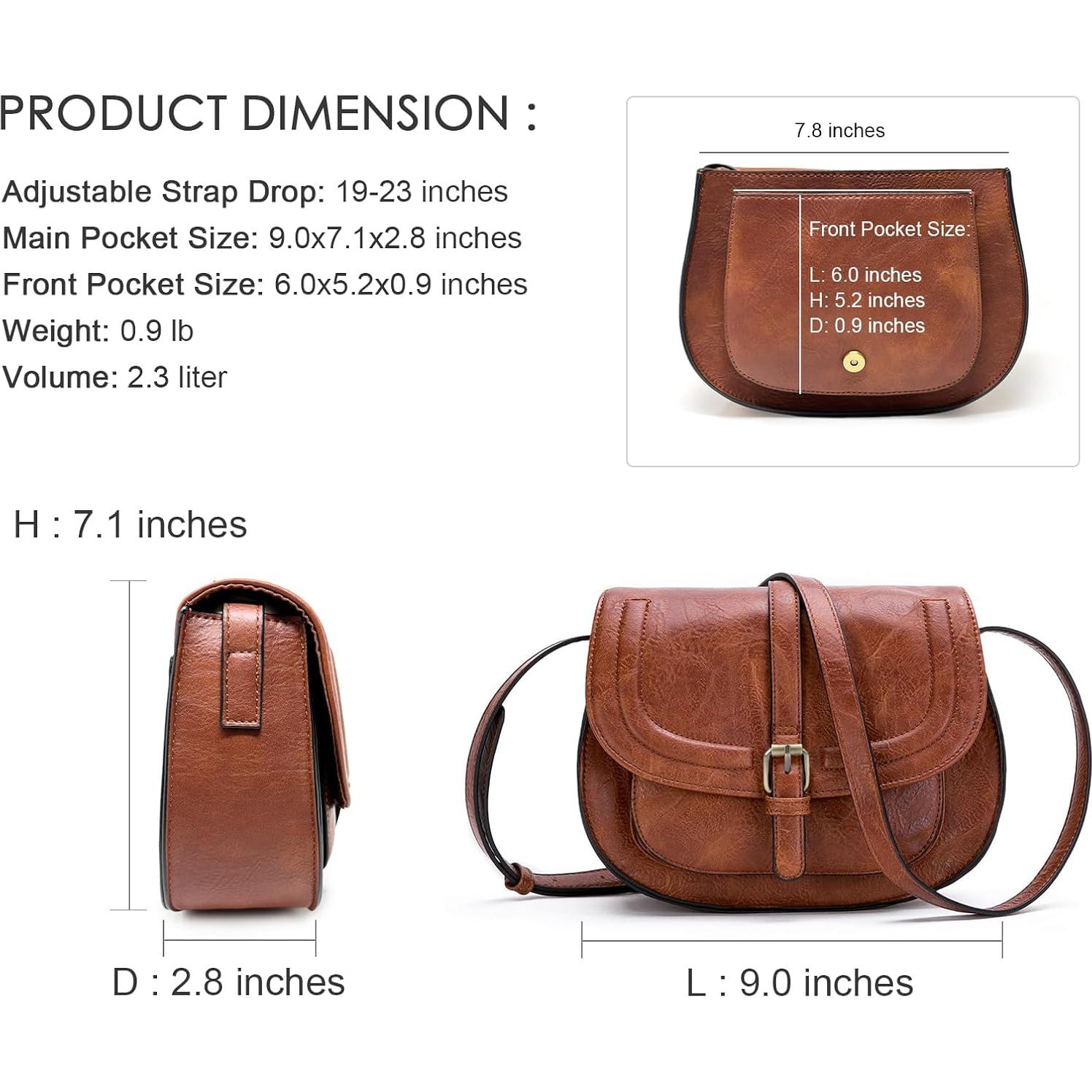 Bolso Cruzado AFKOMST para Mujeres, Cuero Vegano Marrón