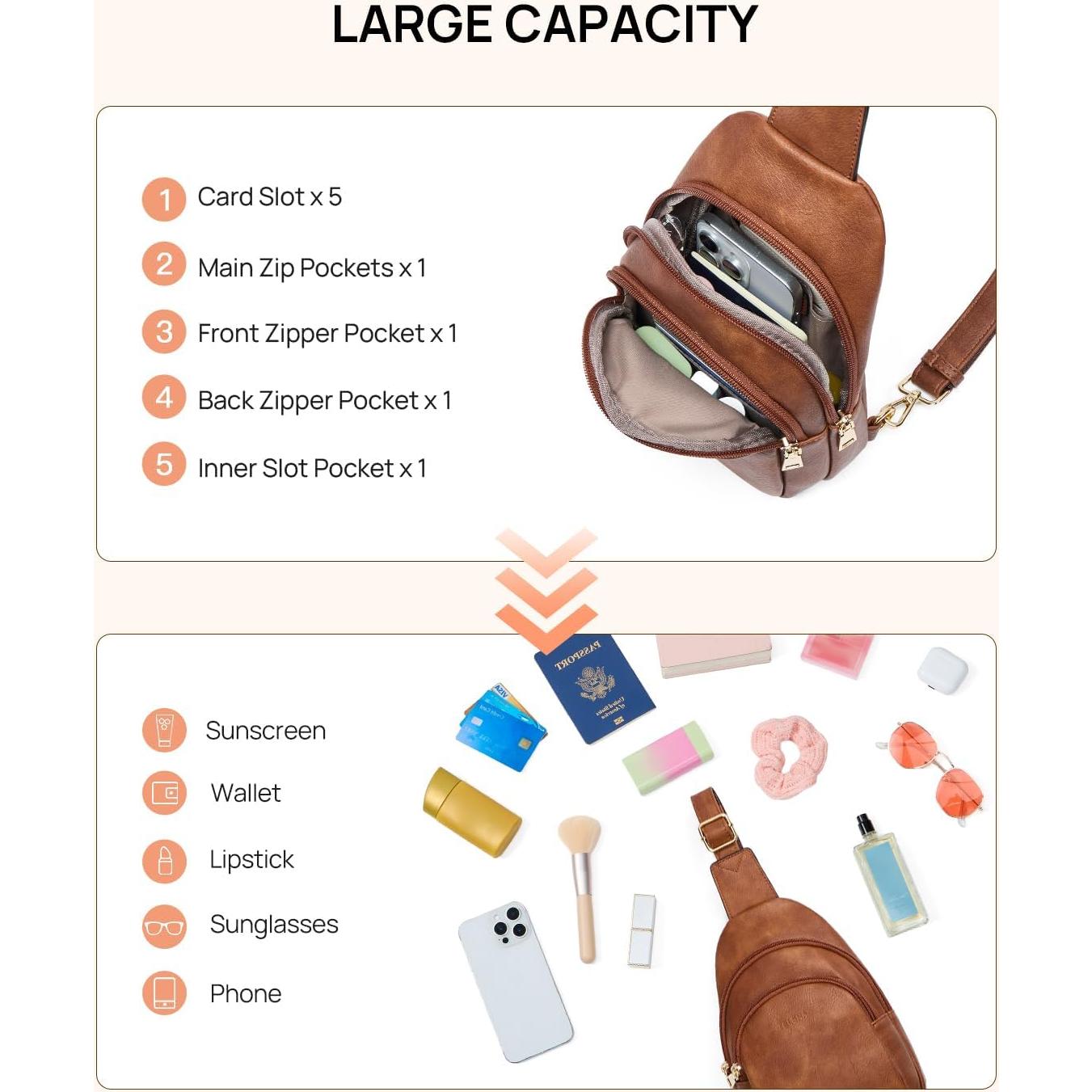 Bolso Cruzado Pequeño Telena de Cuero para Mujeres 17x8cm