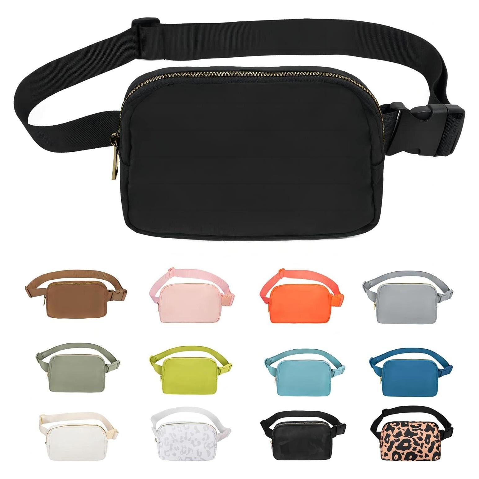 Riñonera VOROLO Negra Ajustable para Mujeres y Hombres