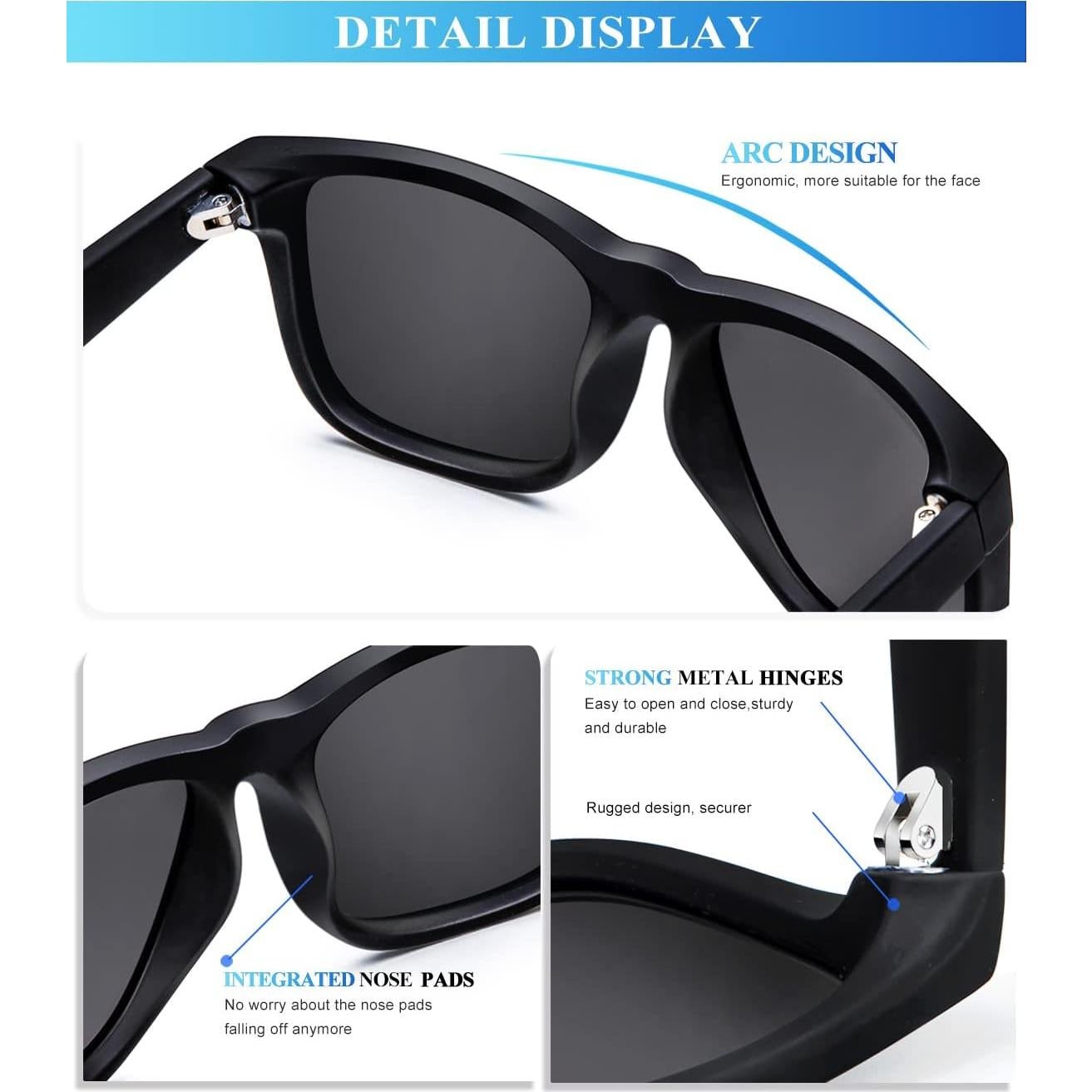 Gafas de sol polarizadas KALIYADI S65-C 3 Pack Unisex UV