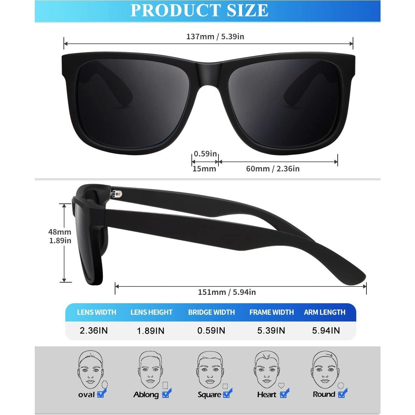 Gafas de sol polarizadas KALIYADI S65-C 3 Pack Unisex UV