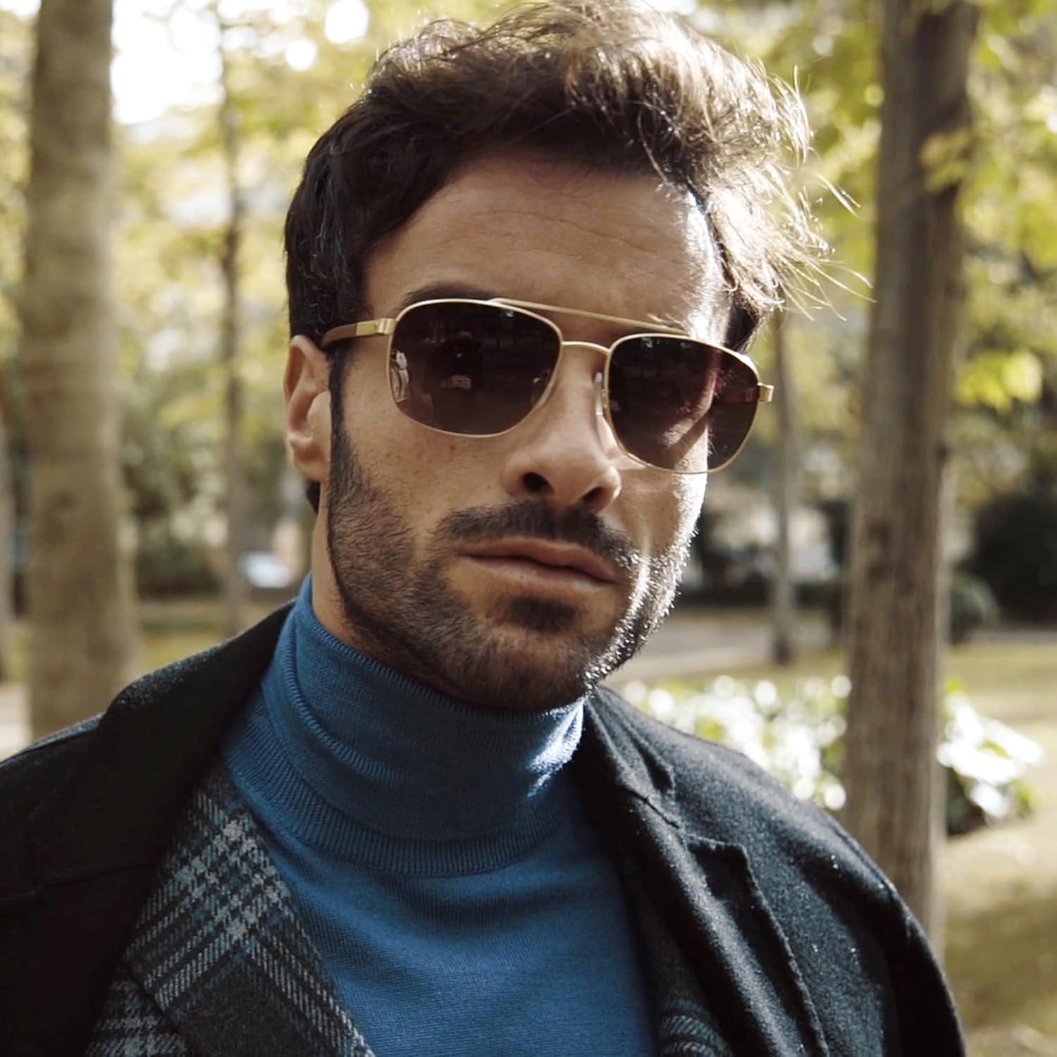 Gafas de sol aviador Zenottic de madera polarizadas UV400