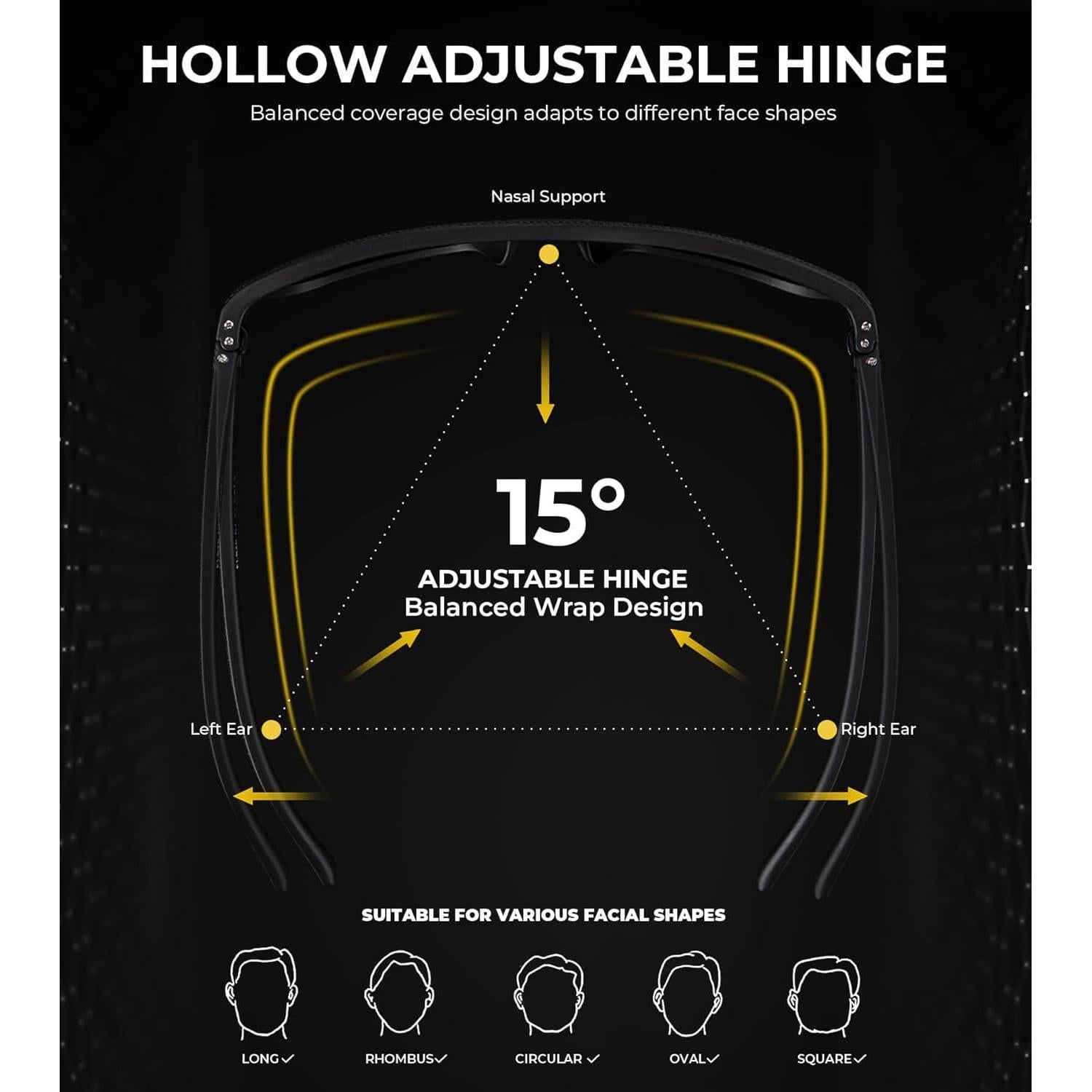 Gafas de Sol Polarizadas KALIYADI para Hombres UV400