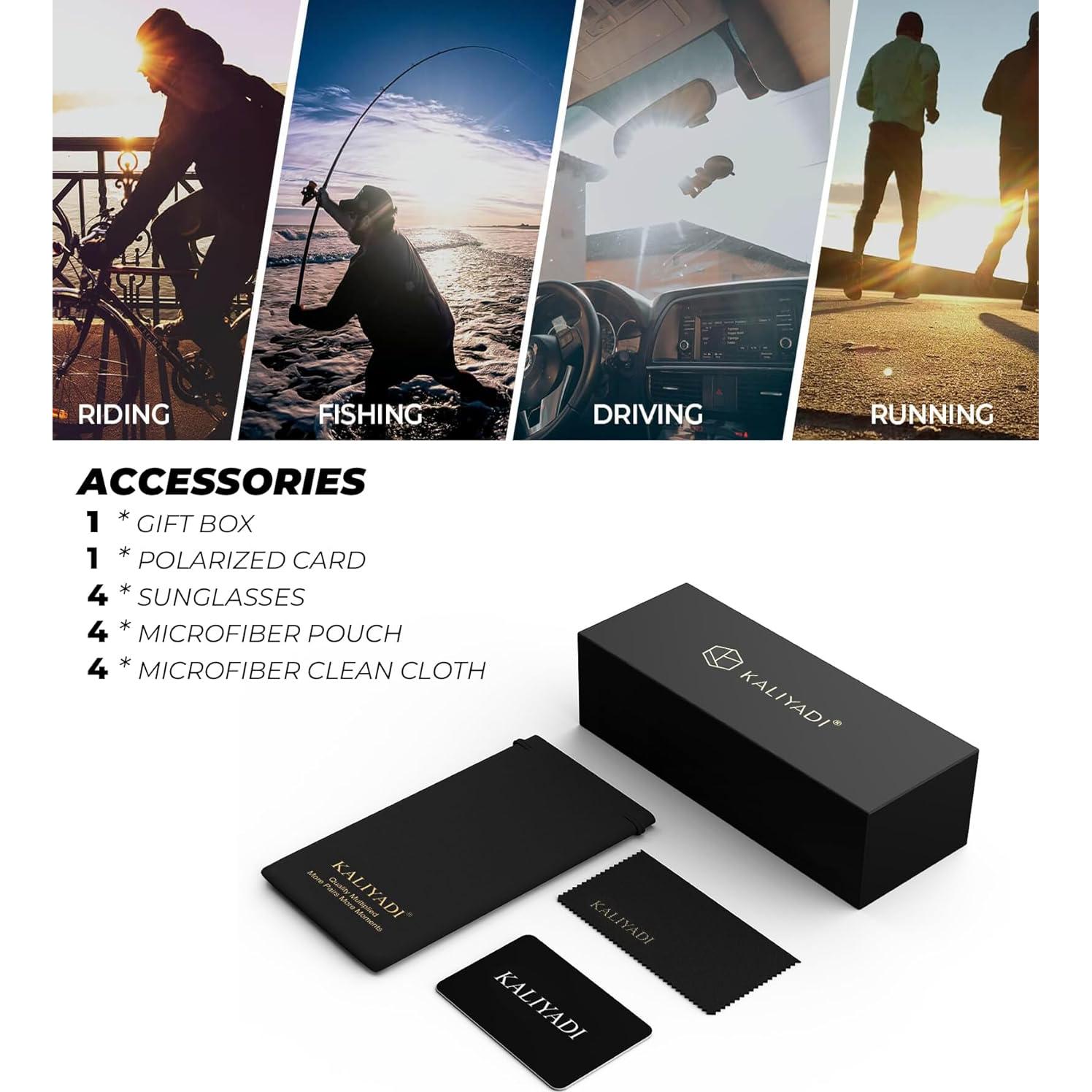 Gafas de Sol Polarizadas KALIYADI para Hombres UV400