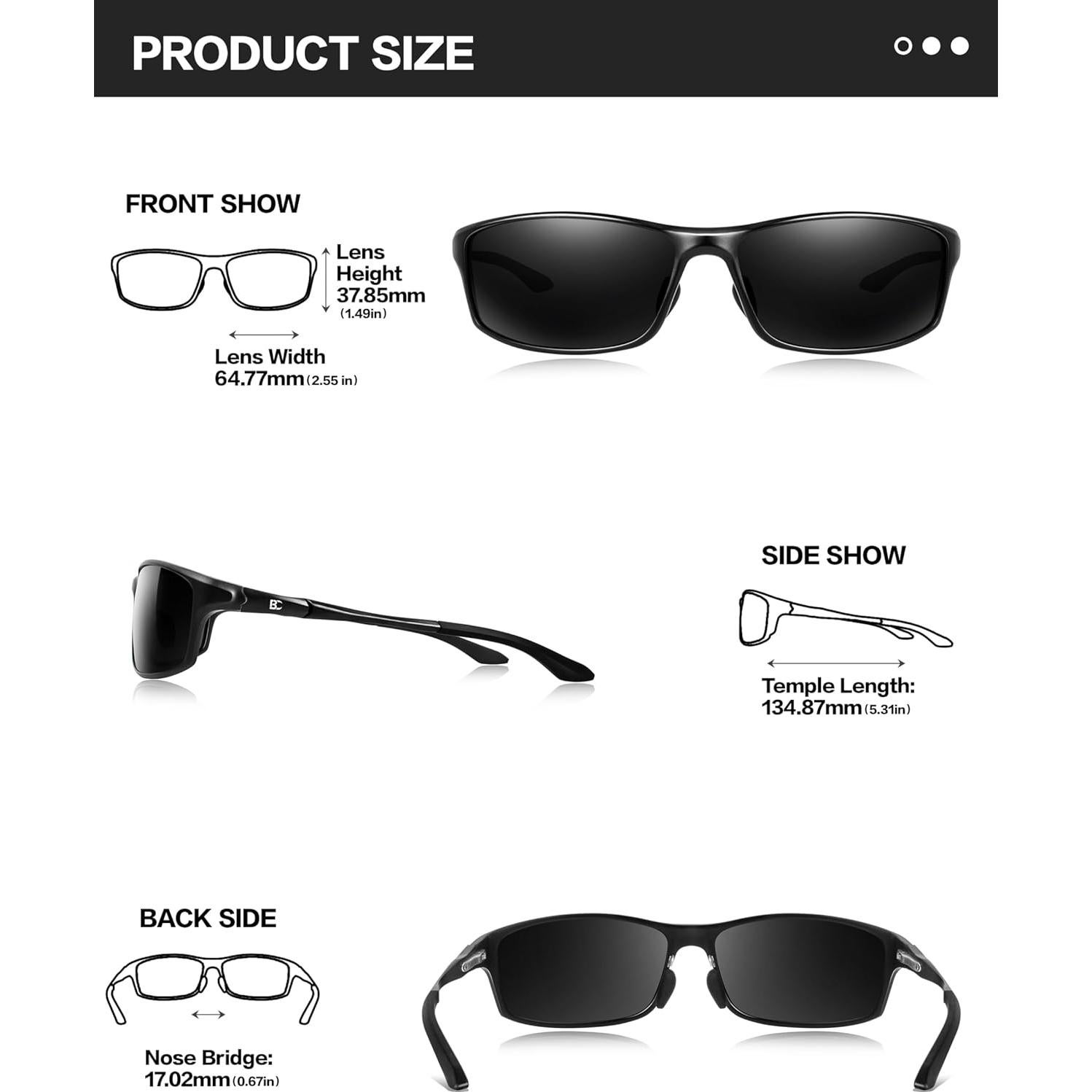 Gafas de sol polarizadas BIRCEN para hombres con protección UV