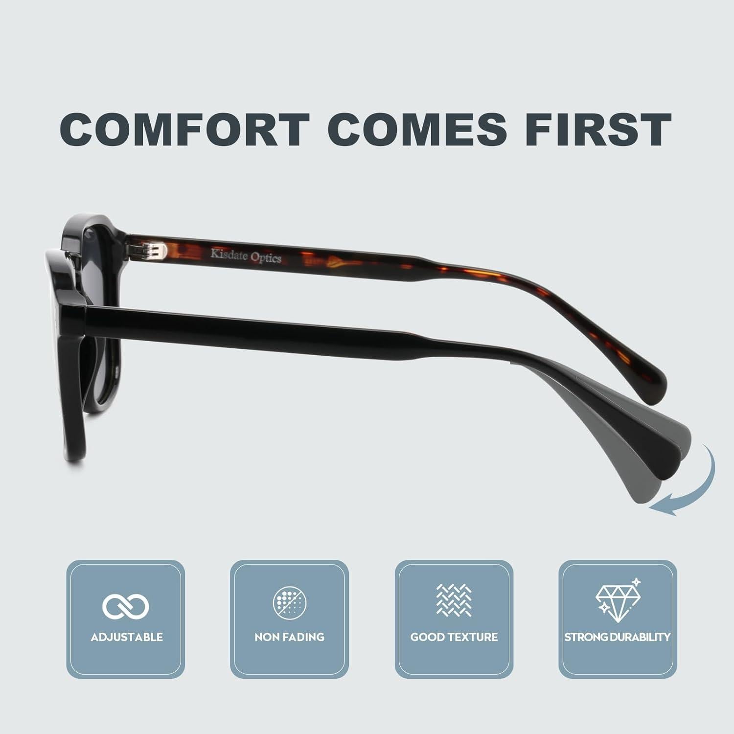 Gafas de sol polarizadas Kisdate para hombres y mujeres - Verde claro