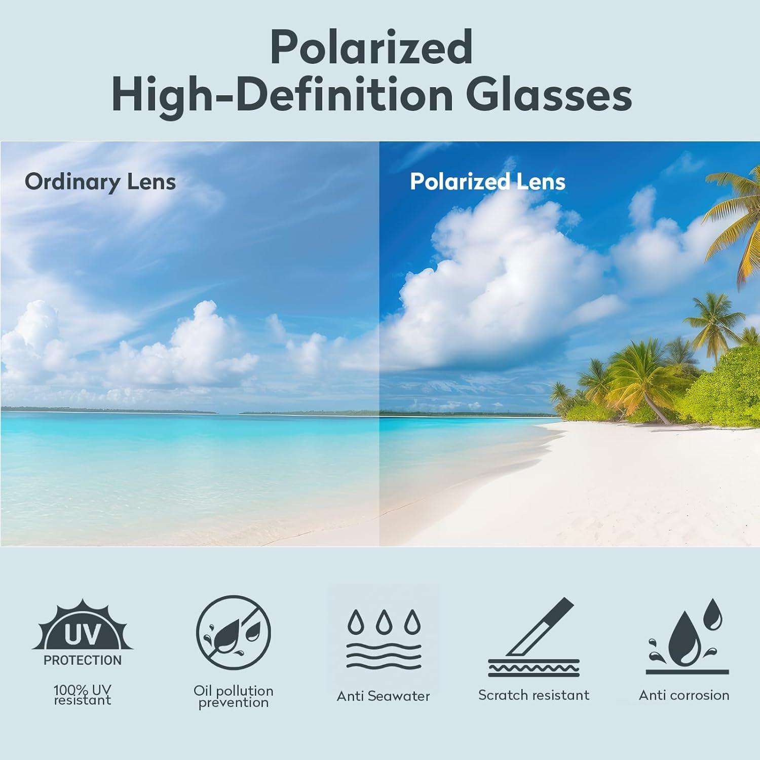 Gafas de sol polarizadas Kisdate para hombres y mujeres - Verde claro