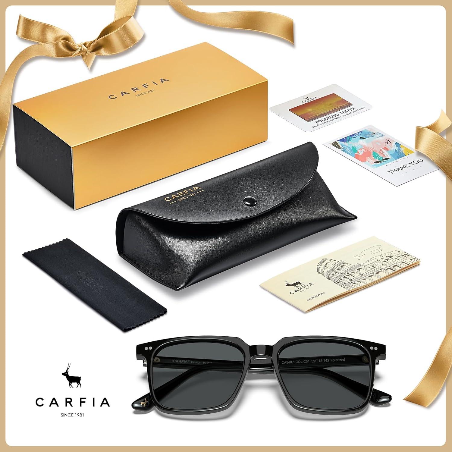 Gafas de sol Carfia retro negras UV400 para hombres