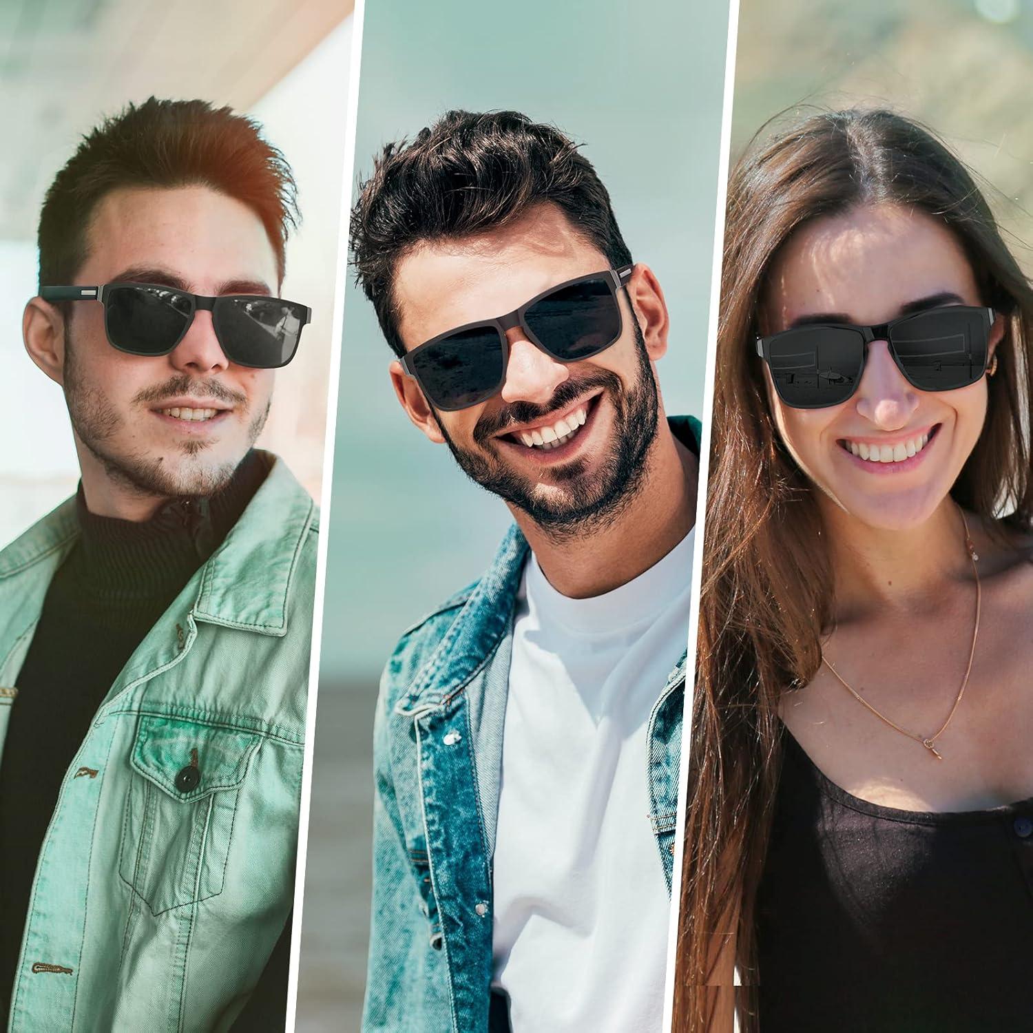 Gafas de sol polarizadas Farrobor UV400 para hombres negras