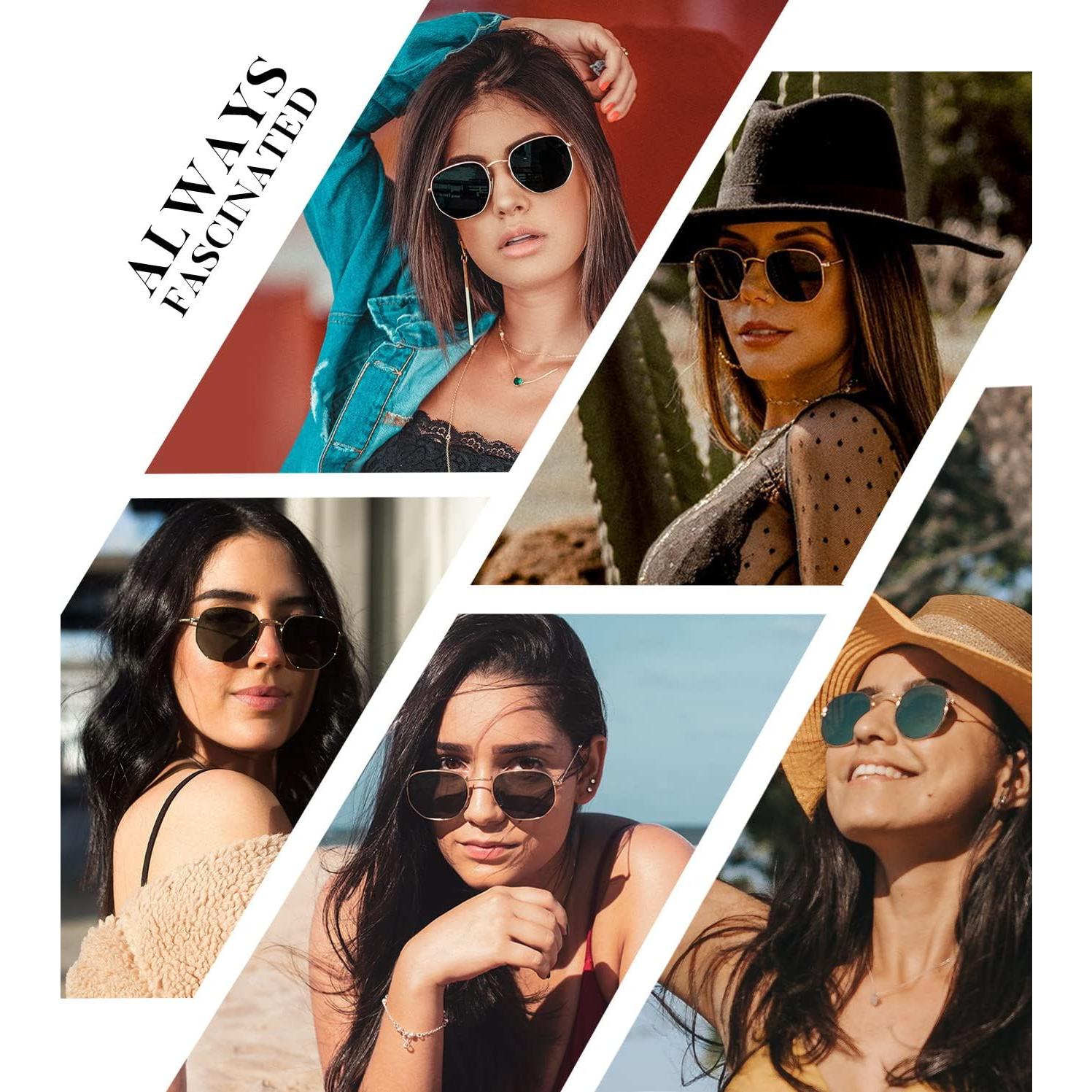 Gafas de sol KALIYADI unisex hexagonales polarizadas UV400