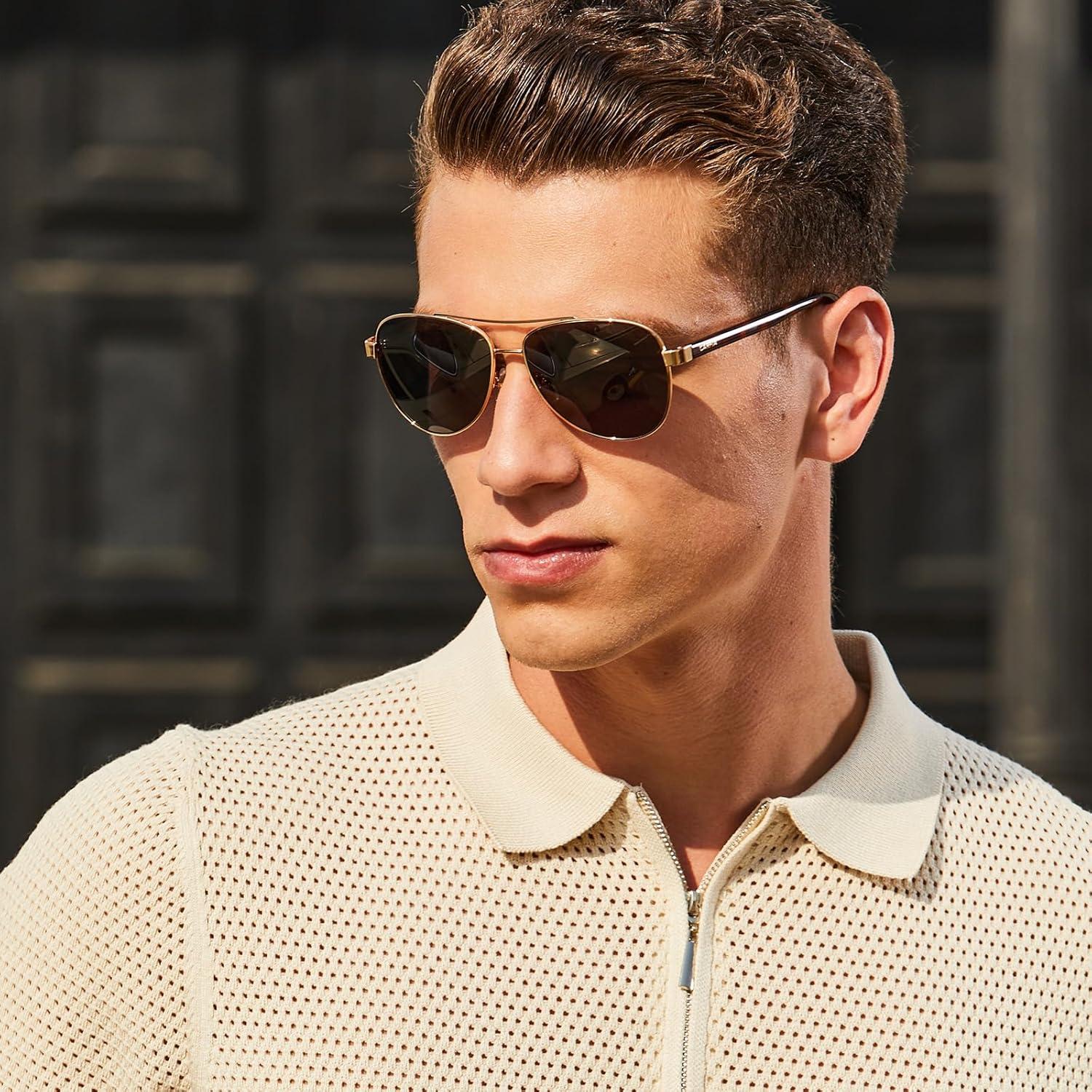 Gafas de sol polarizadas CARFIA estilo piloto para hombres