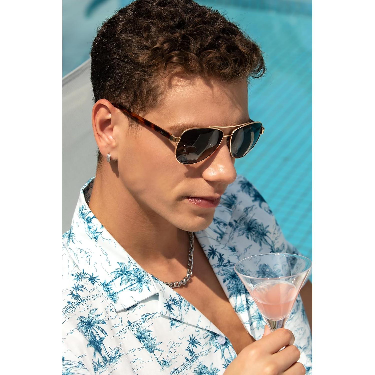 Gafas de sol polarizadas CARFIA estilo piloto para hombres