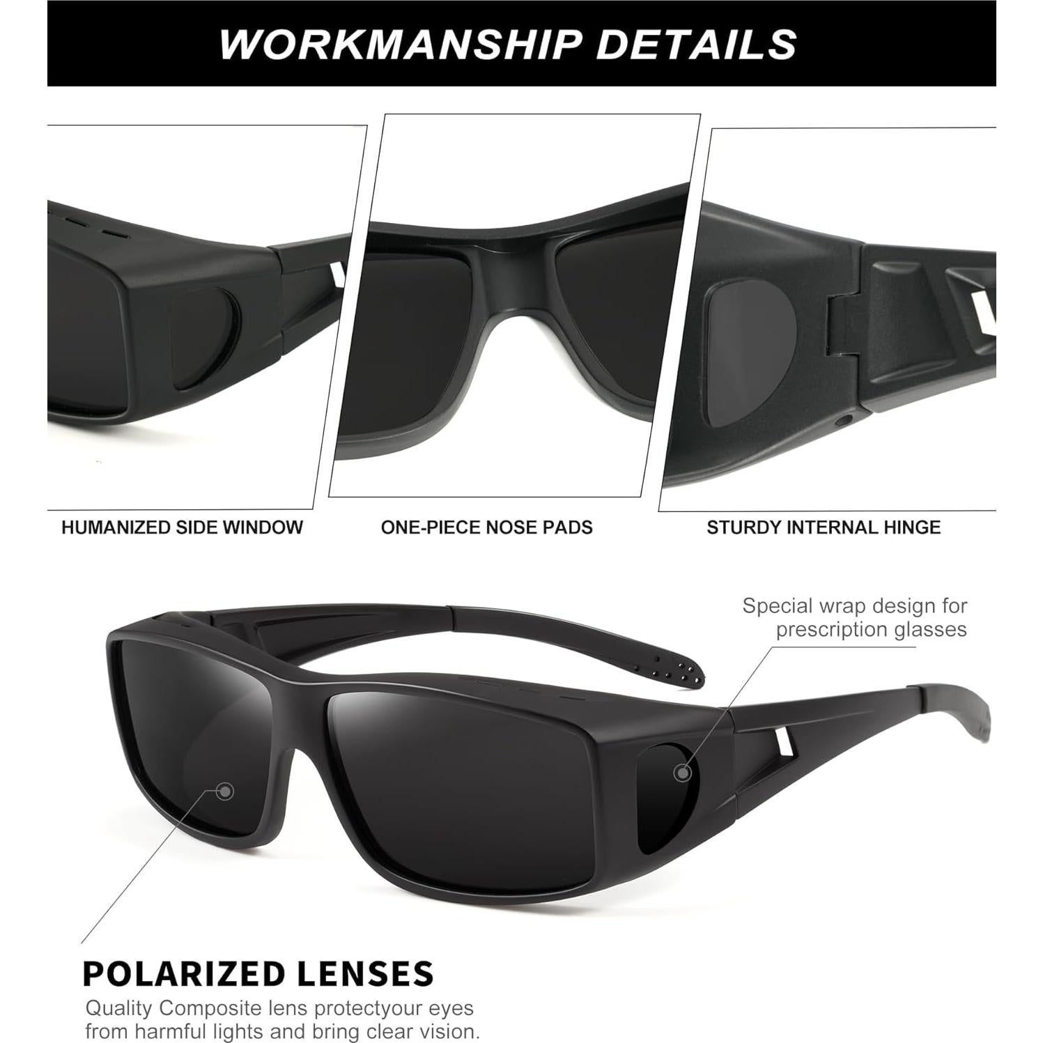 Gafas de sol polarizadas KALIYADI para hombres - UV400, diseño envolvente
