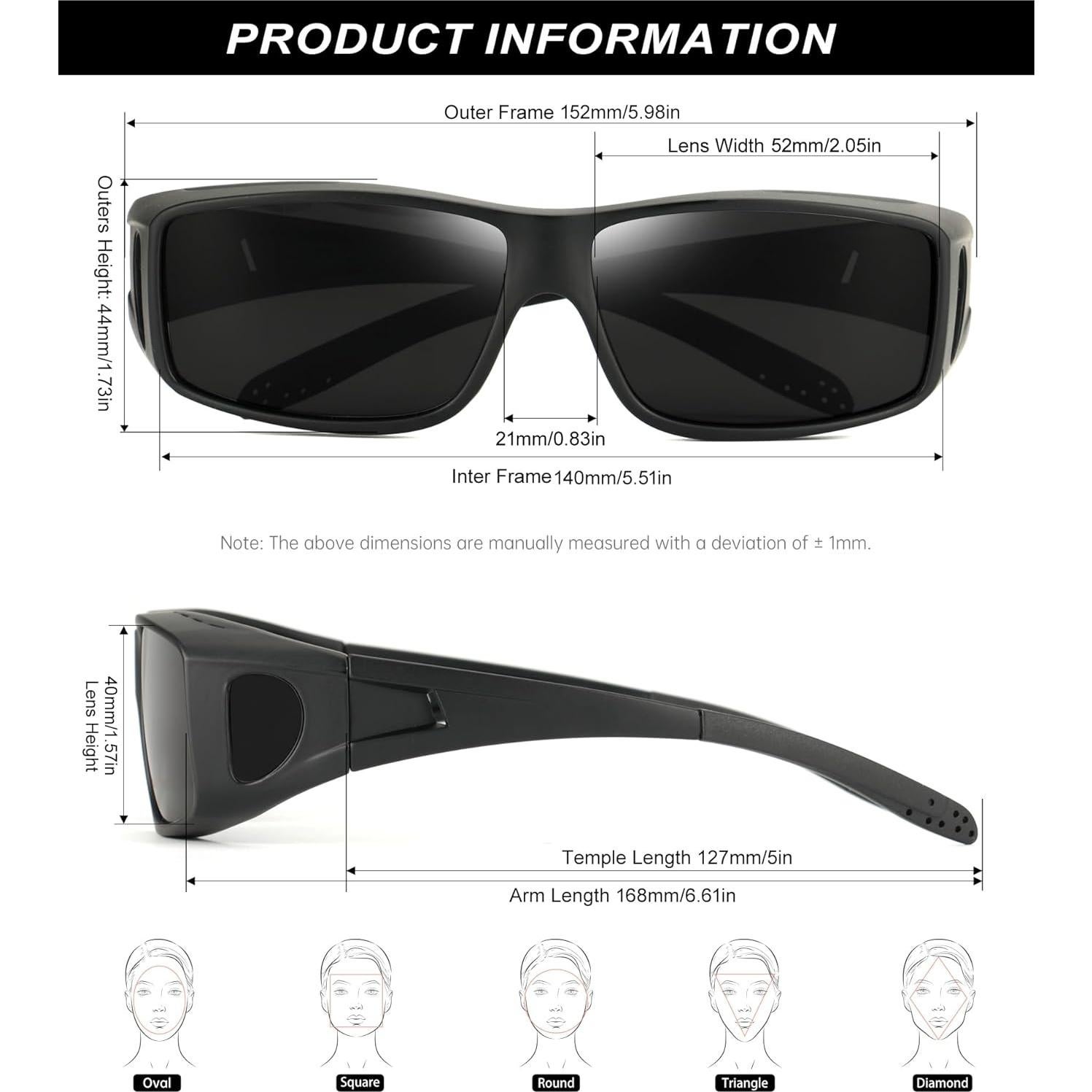 Gafas de sol polarizadas KALIYADI para hombres - UV400, diseño envolvente