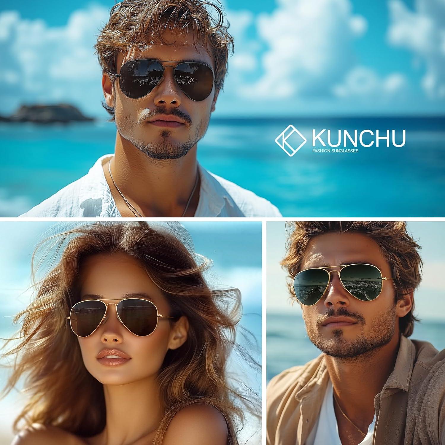 Gafas de sol aviador Kunchu polarizadas UV400 unisex