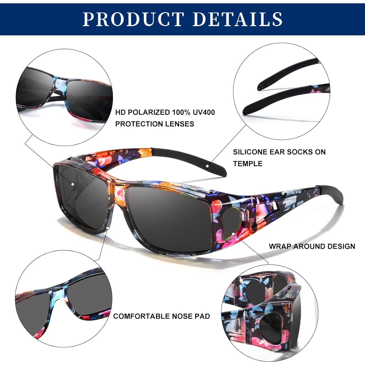 Gafas de sol polarizadas LVIOE envolventes para usar sobre gafas