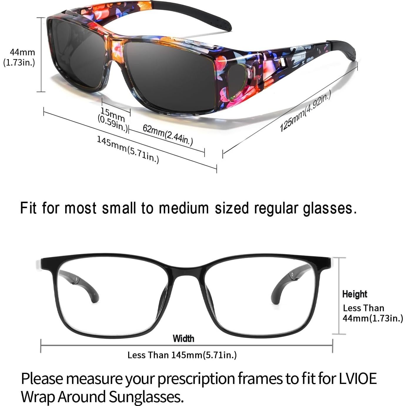 Gafas de sol polarizadas LVIOE envolventes para usar sobre gafas