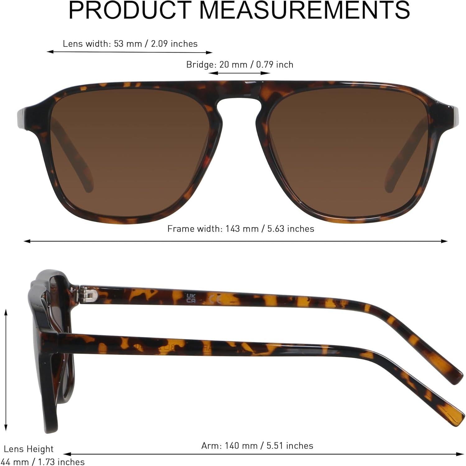 Gafas de sol aviador cuadradas ANDWOOD polarizadas UV400