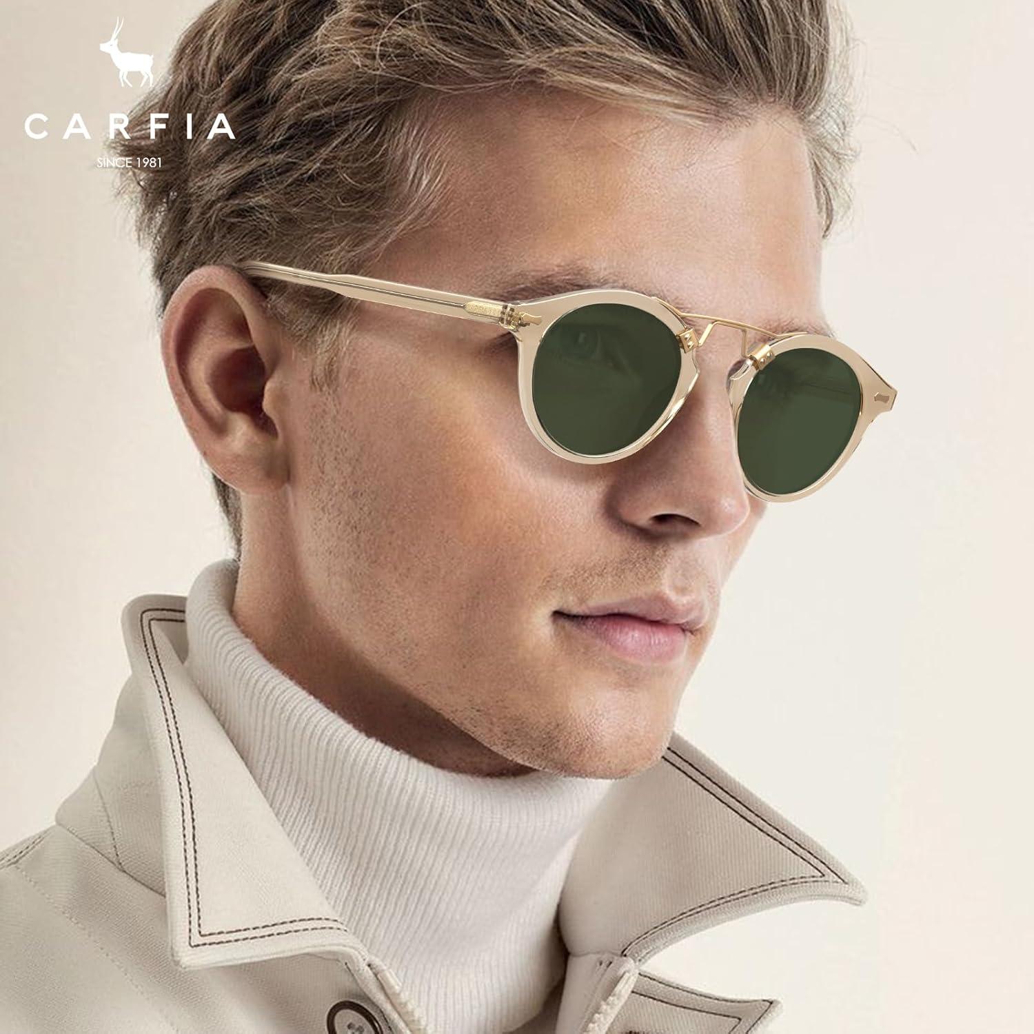 Gafas de sol polarizadas CARFIA Doble Puente Acetato Hombres