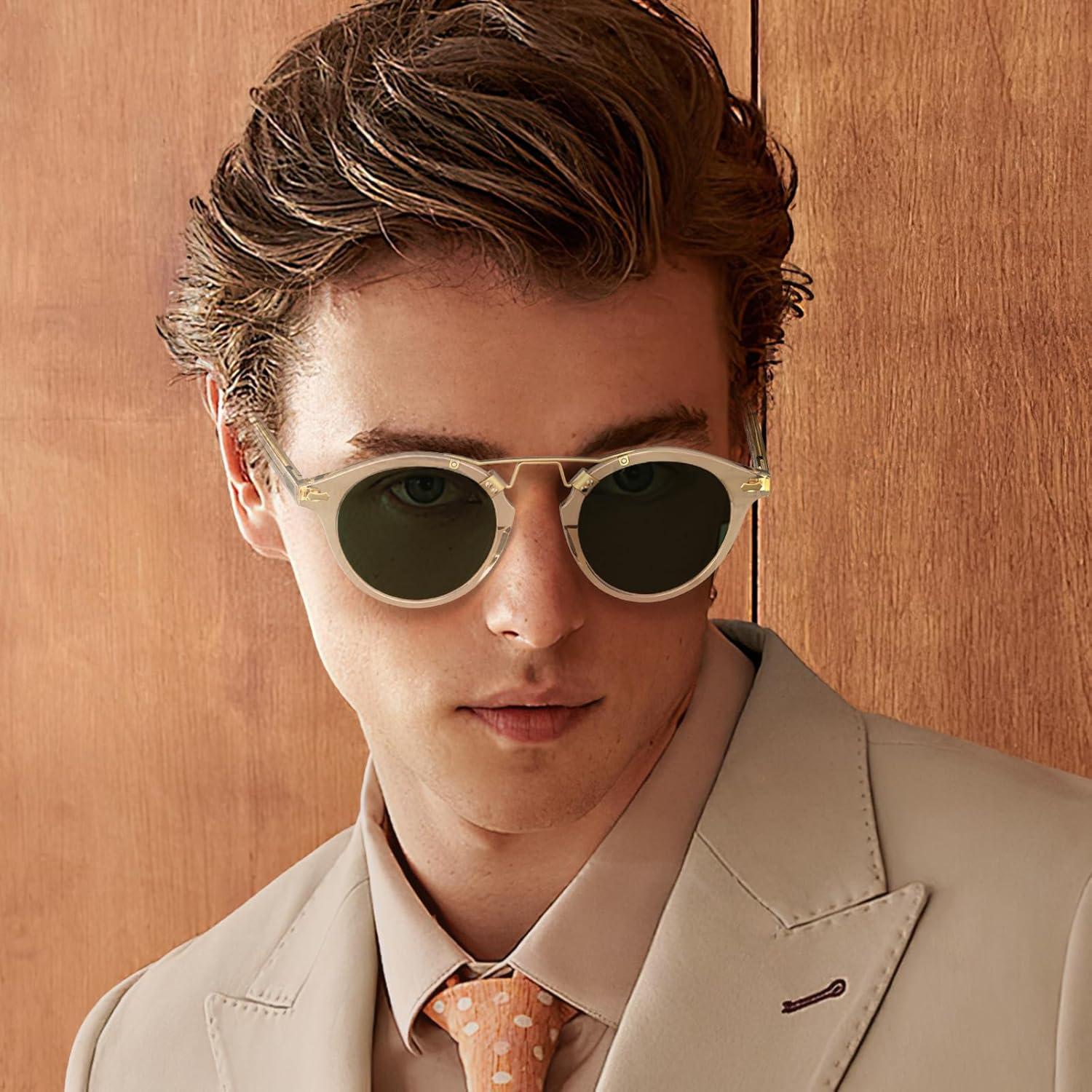 Gafas de sol polarizadas CARFIA Doble Puente Acetato Hombres