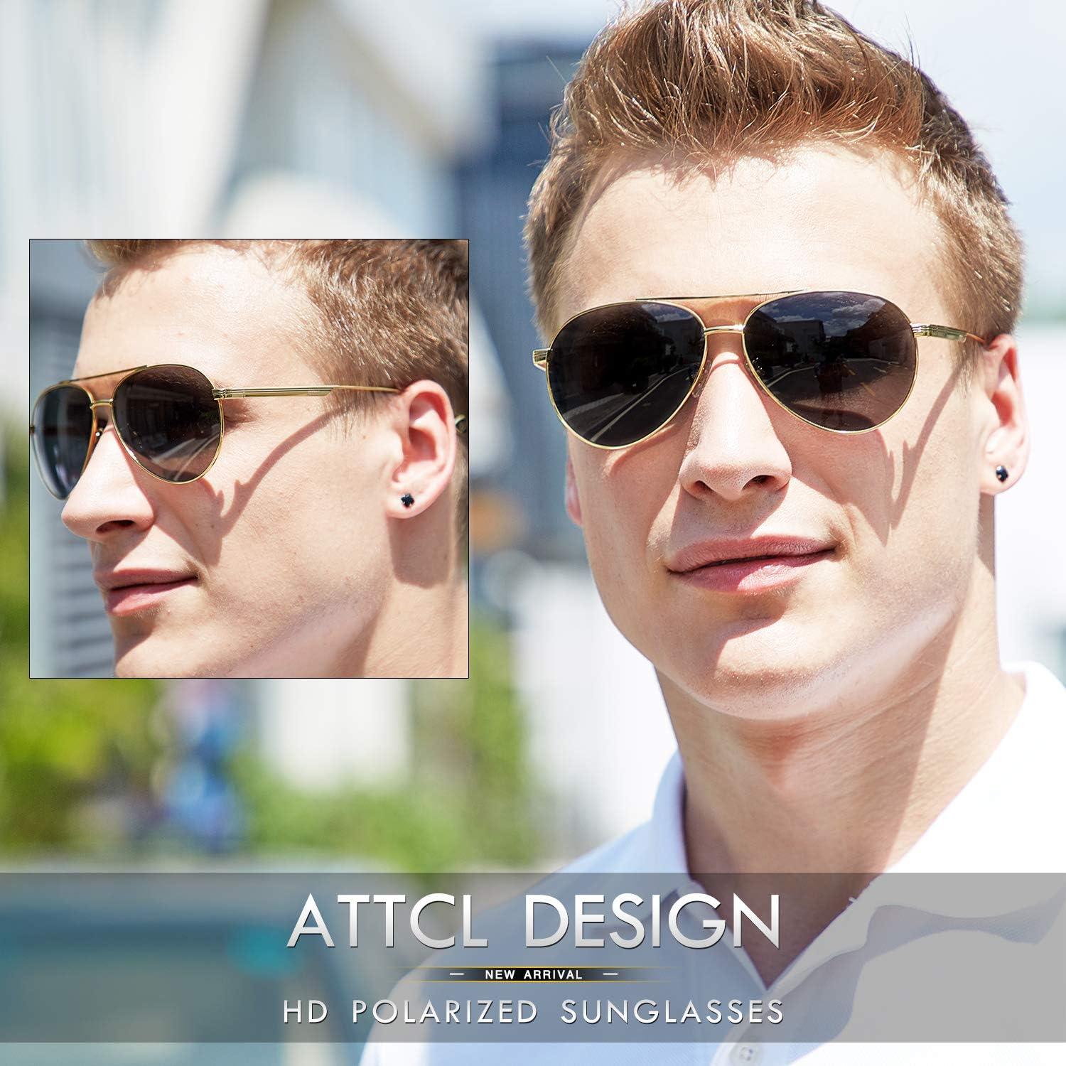 Gafas de sol polarizadas ATTCL para hombres UV400 marco metal