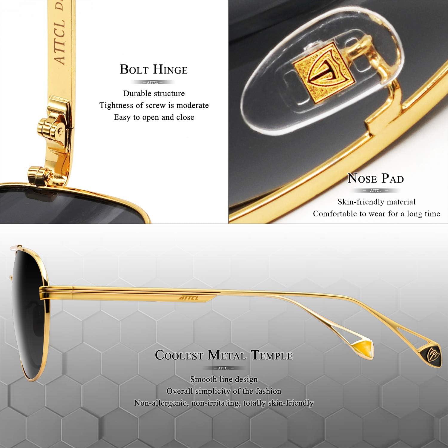 Gafas de sol polarizadas ATTCL para hombres UV400 marco metal