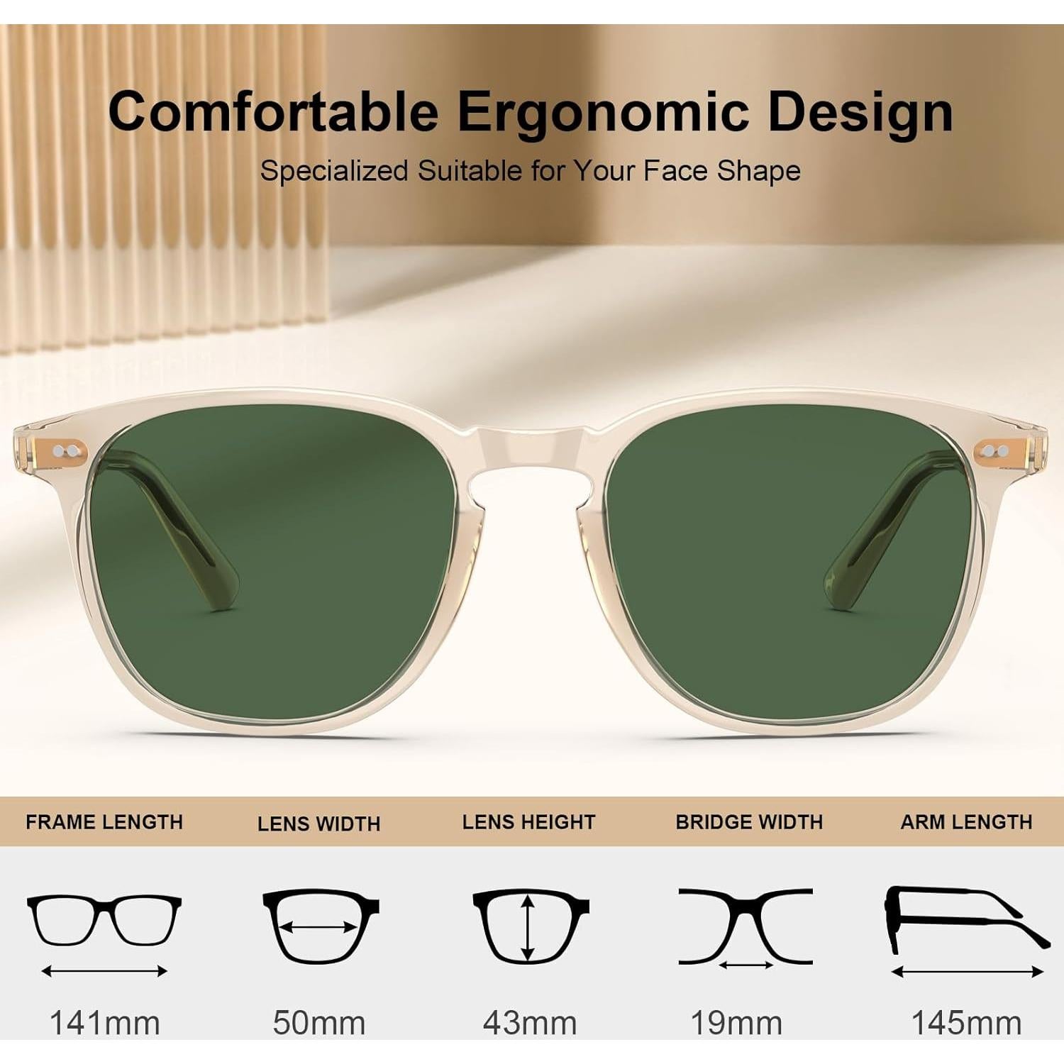 Gafas de sol polarizadas Carfia TS5285-L amarillas para hombres