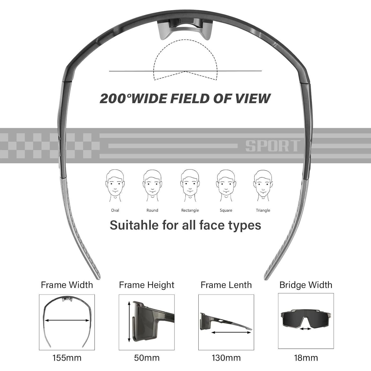 Gafas de sol deportivas polarizadas DioKiw para hombres UV