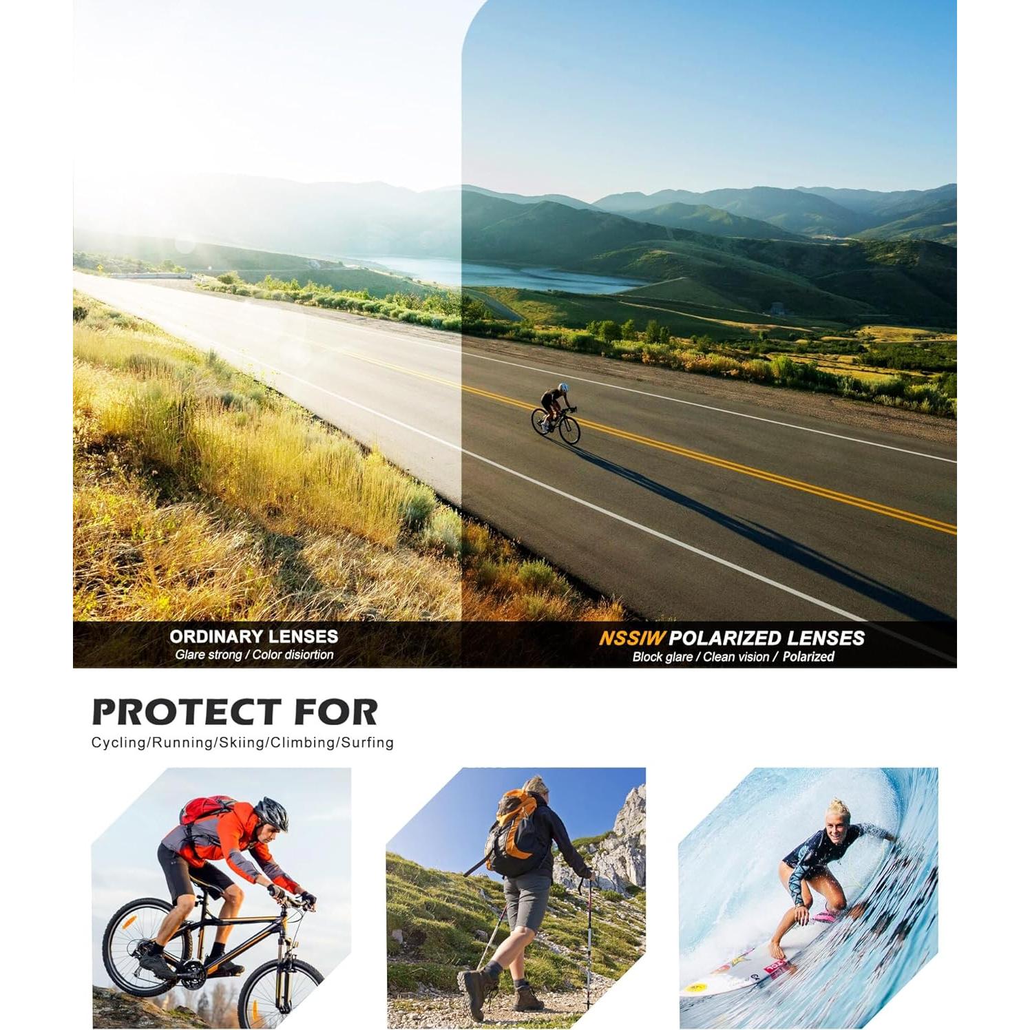 Gafas de Sol Polarizadas NSSIW UV400 para Hombres y Mujeres