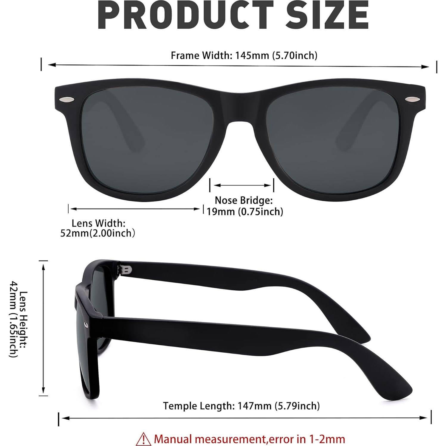 Gafas de sol polarizadas DYSAKER para hombres 52mm UV