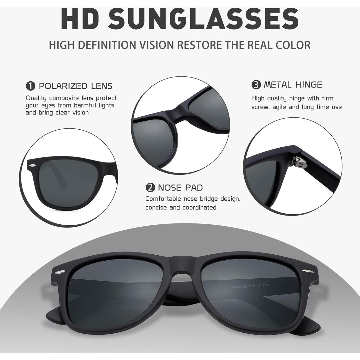 Gafas de sol polarizadas DYSAKER para hombres 52mm UV