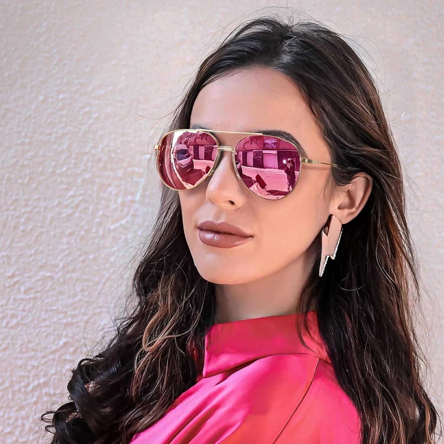 Gafas de sol aviador SODQW Tangle Free polarizadas UV 2025