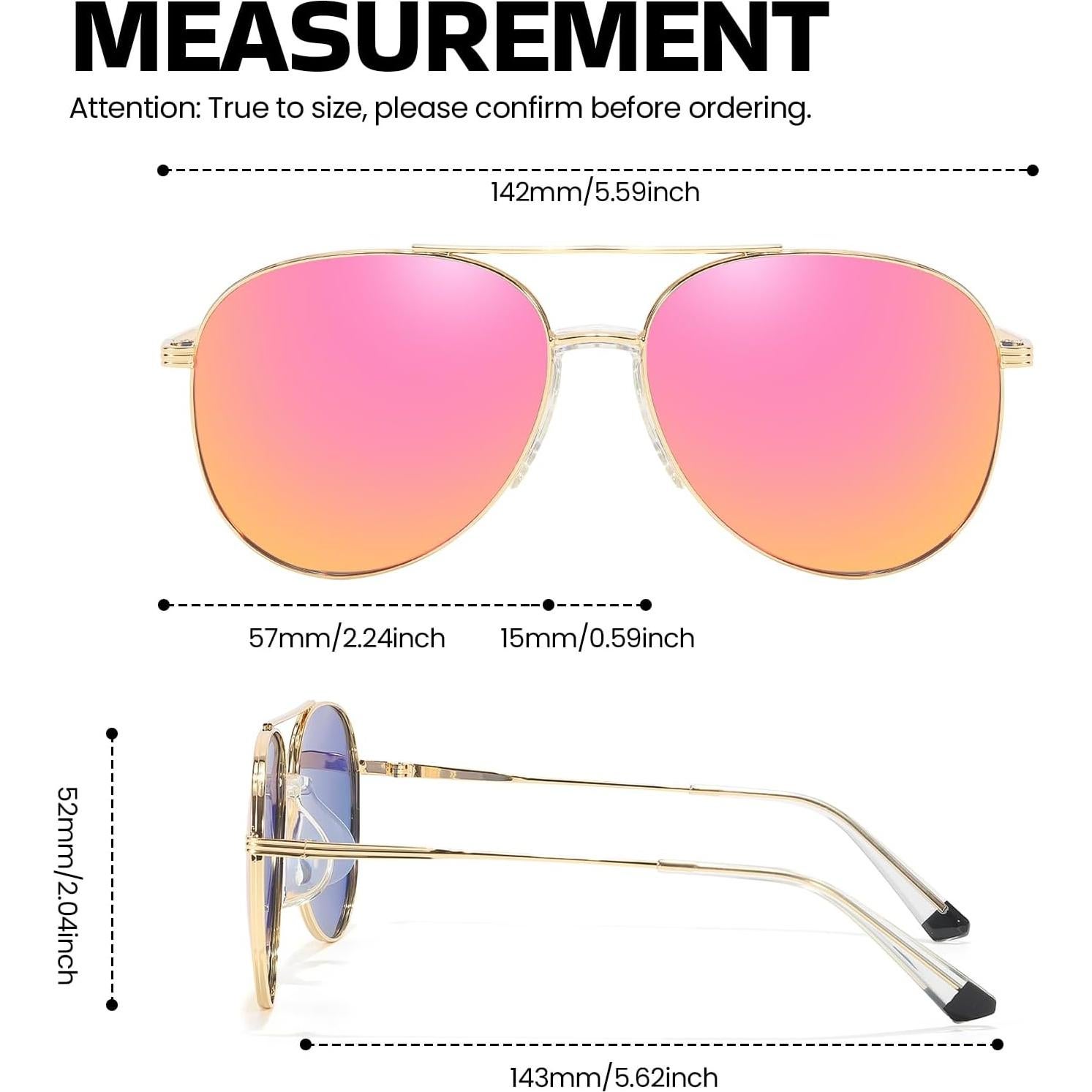 Gafas de sol aviador SODQW Tangle Free polarizadas UV 2025