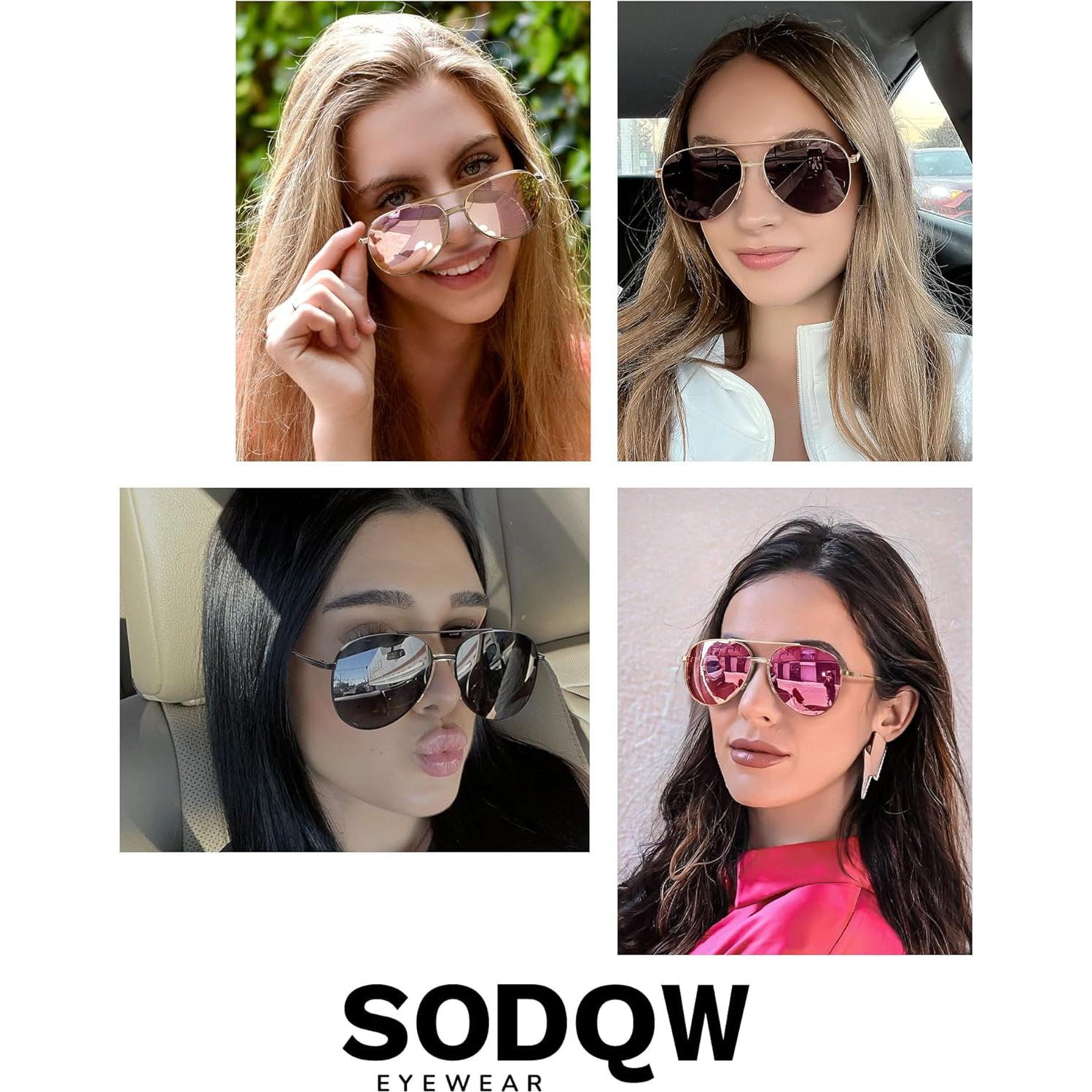 Gafas de sol aviador SODQW Tangle Free polarizadas UV 2025