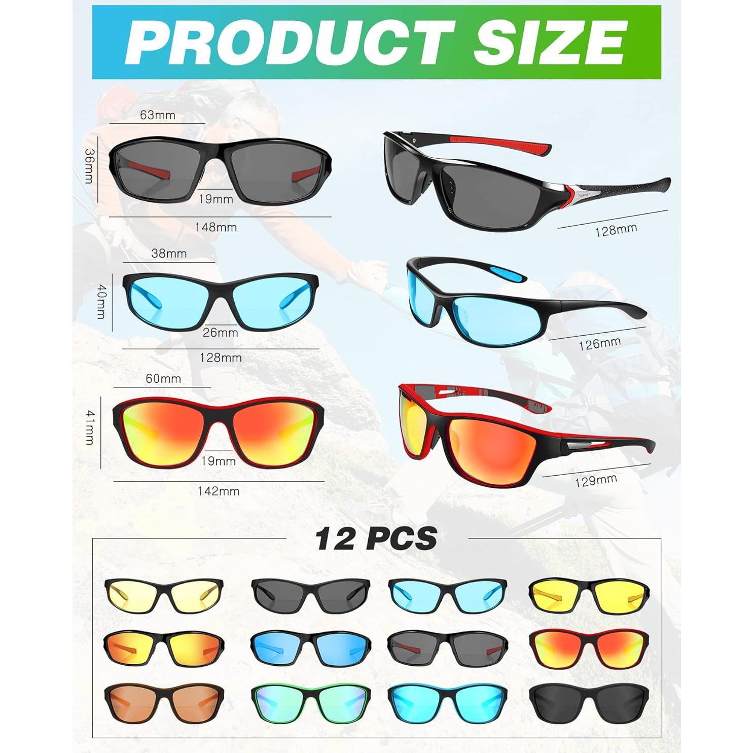 12 Pares Gafas de Sol Polarizadas Kanayu UV para Deportes