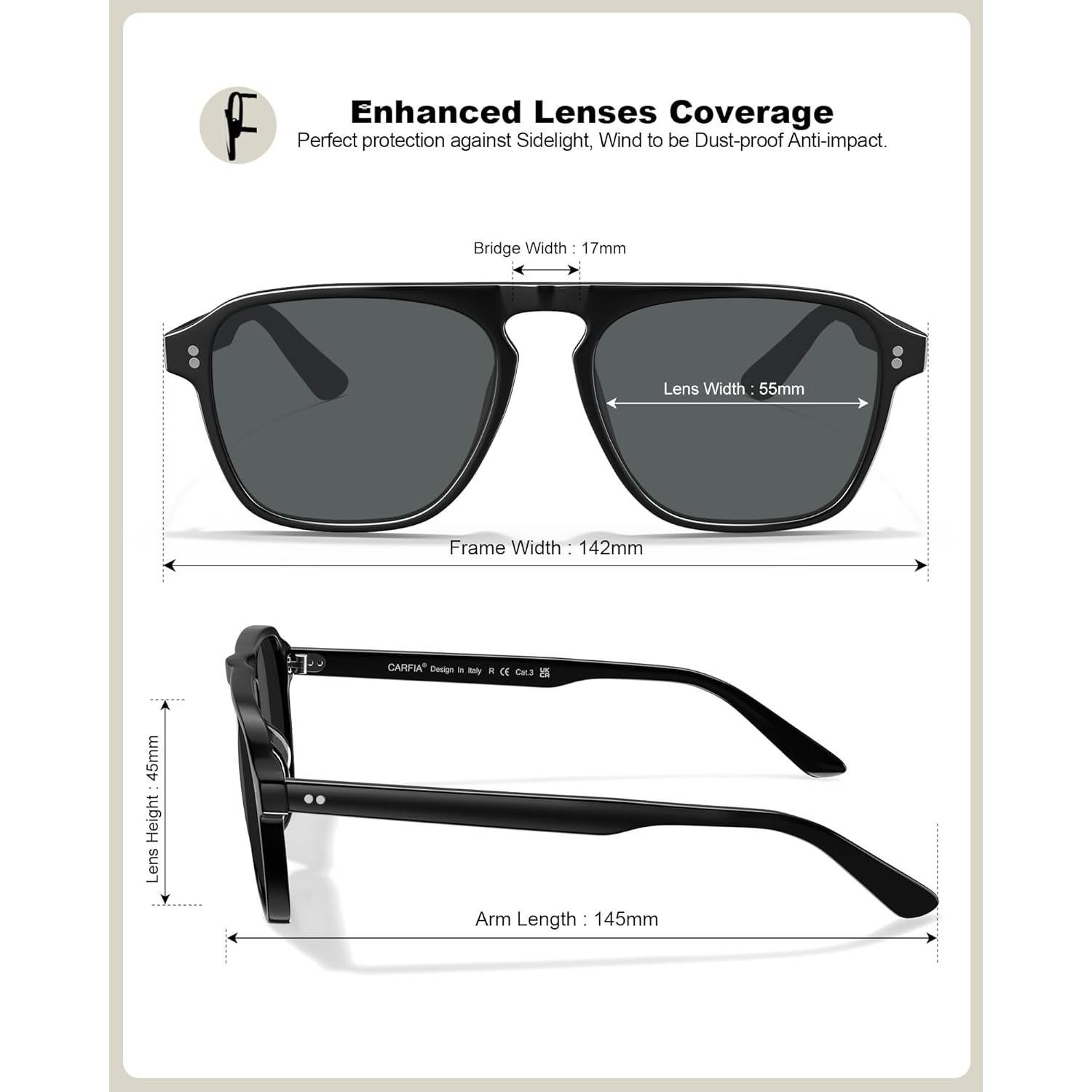 Gafas de sol polarizadas CARFIA CA5355 para hombres UV400