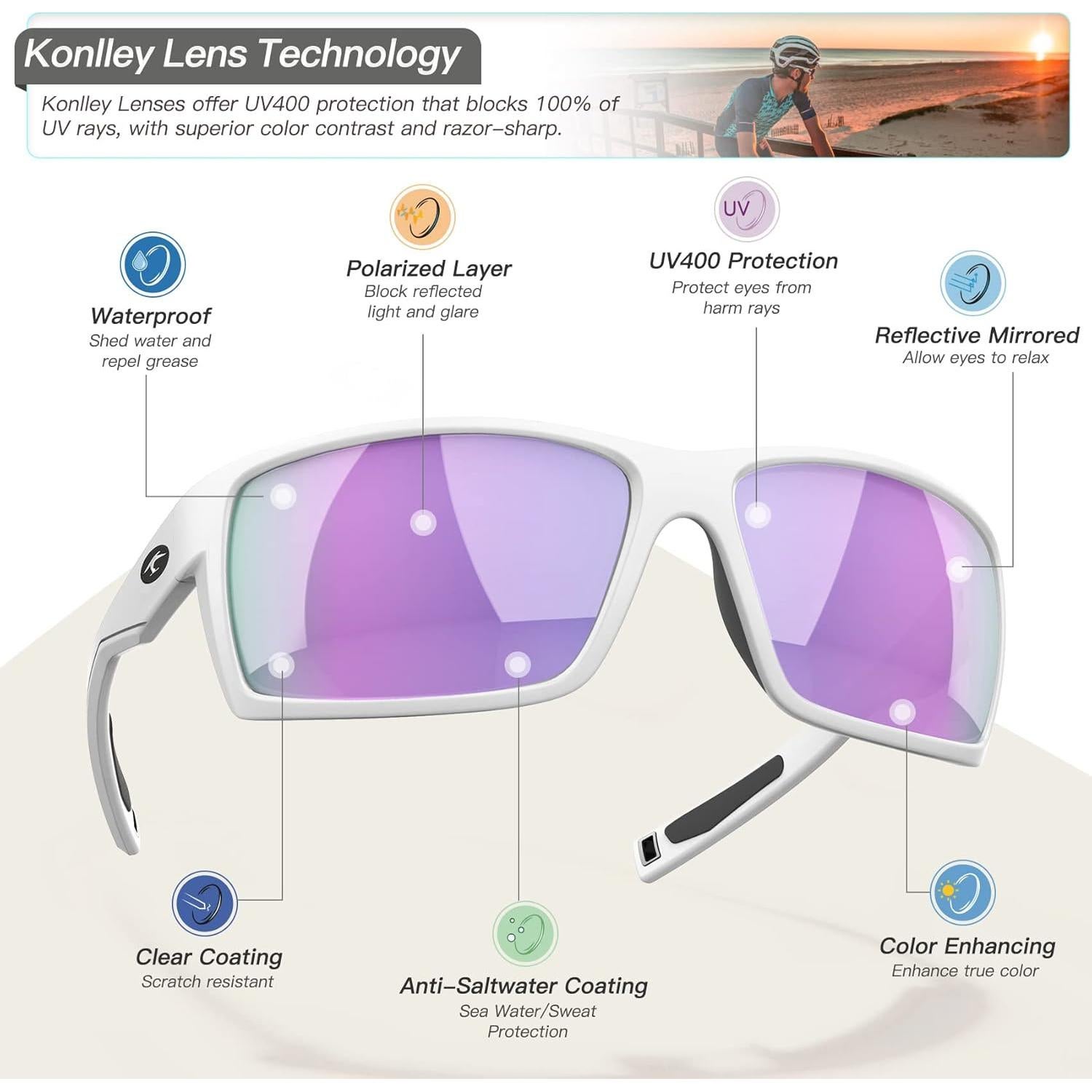 Gafas de sol deportivas Konlley 101 polarizadas UV400 unisex