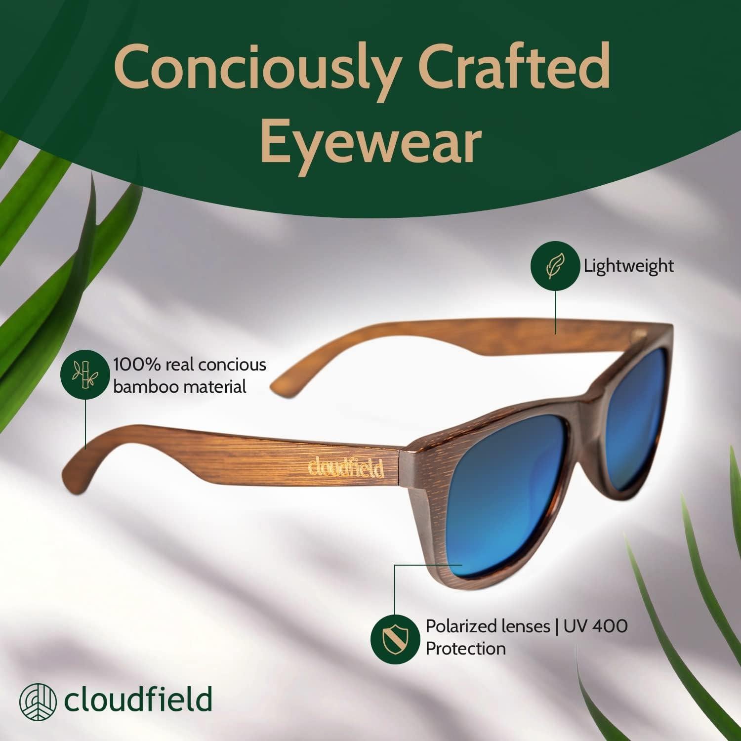 Gafas de Sol de Madera Cloudfield Polarizadas UV 100%