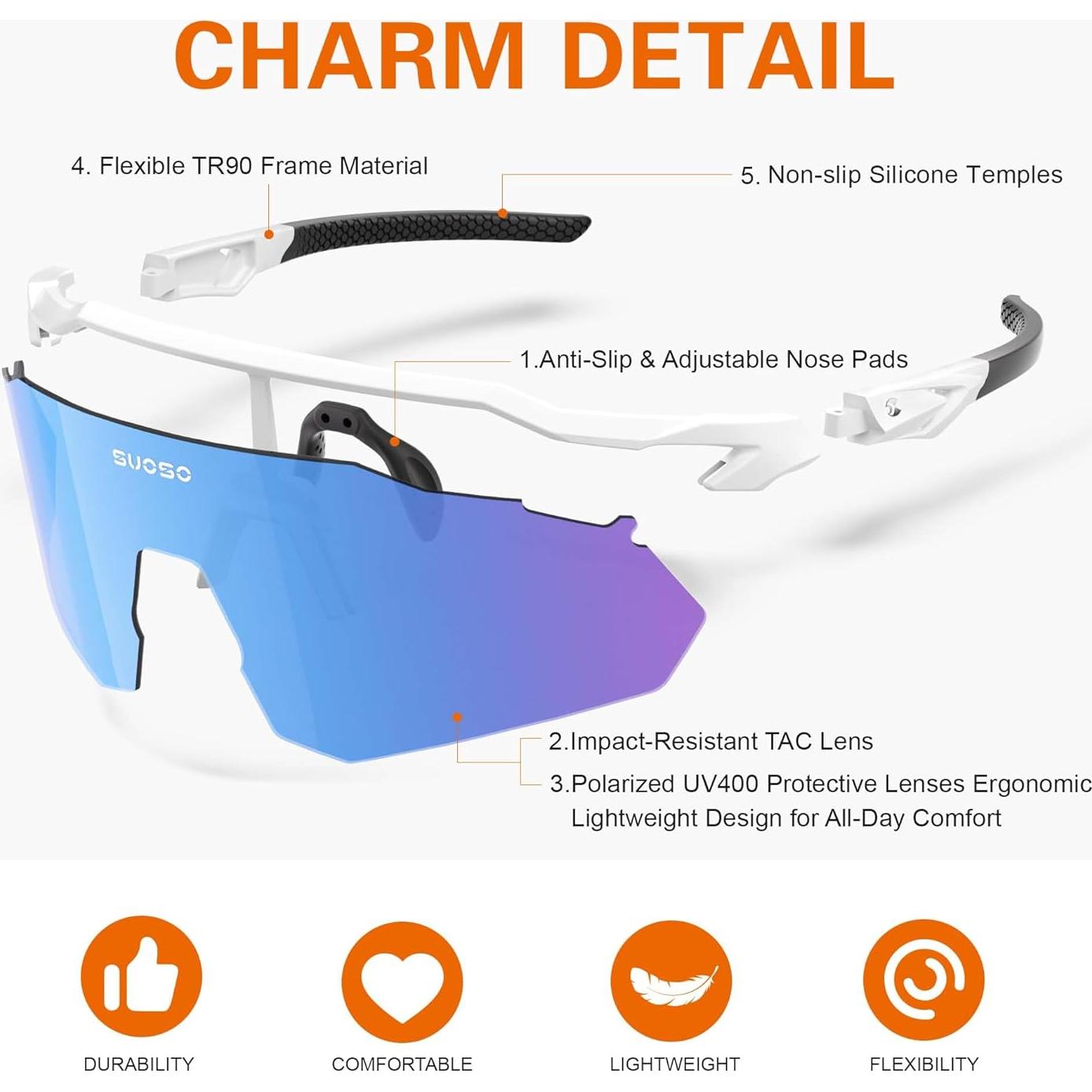 Gafas de Sol Deportivas Polarizadas Suoso Ciclismo UV