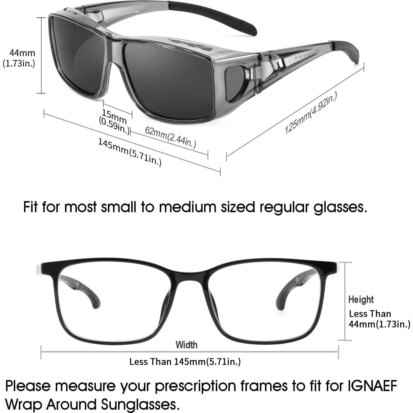 Gafas de sol polarizadas IGnaef Fit Over UV400 para hombres y mujeres