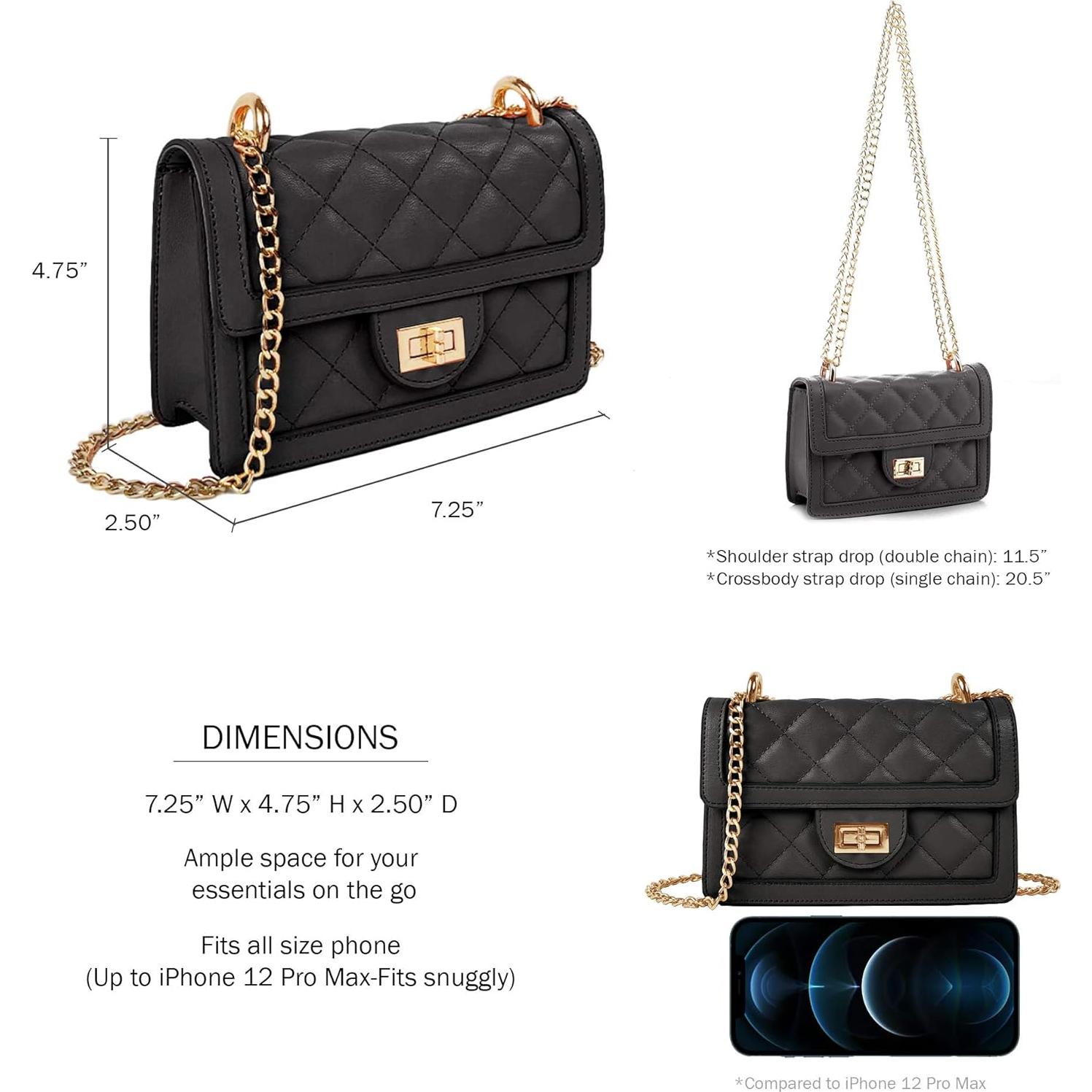 Bolso Cruzado Acolchado SUGU Nova para Mujeres - Negro