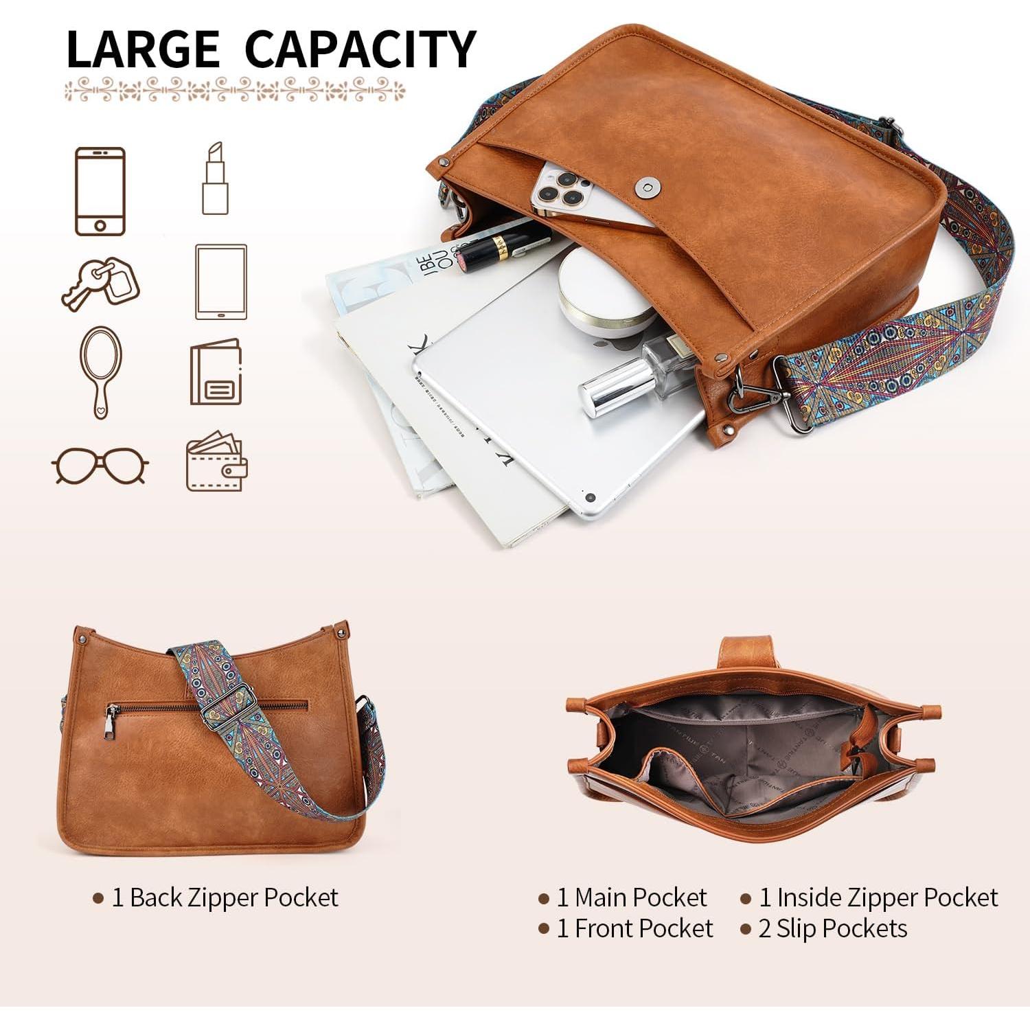 Bolso Hobo de Cuero Vegano APHISON para Mujeres 32.5x24cm