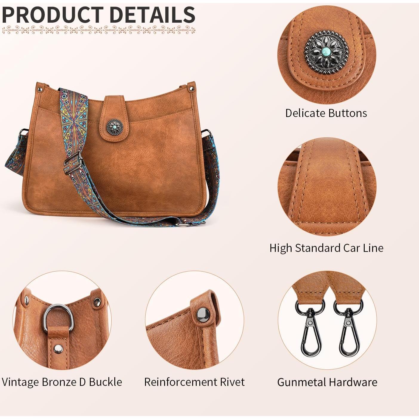 Bolso Hobo de Cuero Vegano APHISON para Mujeres 32.5x24cm