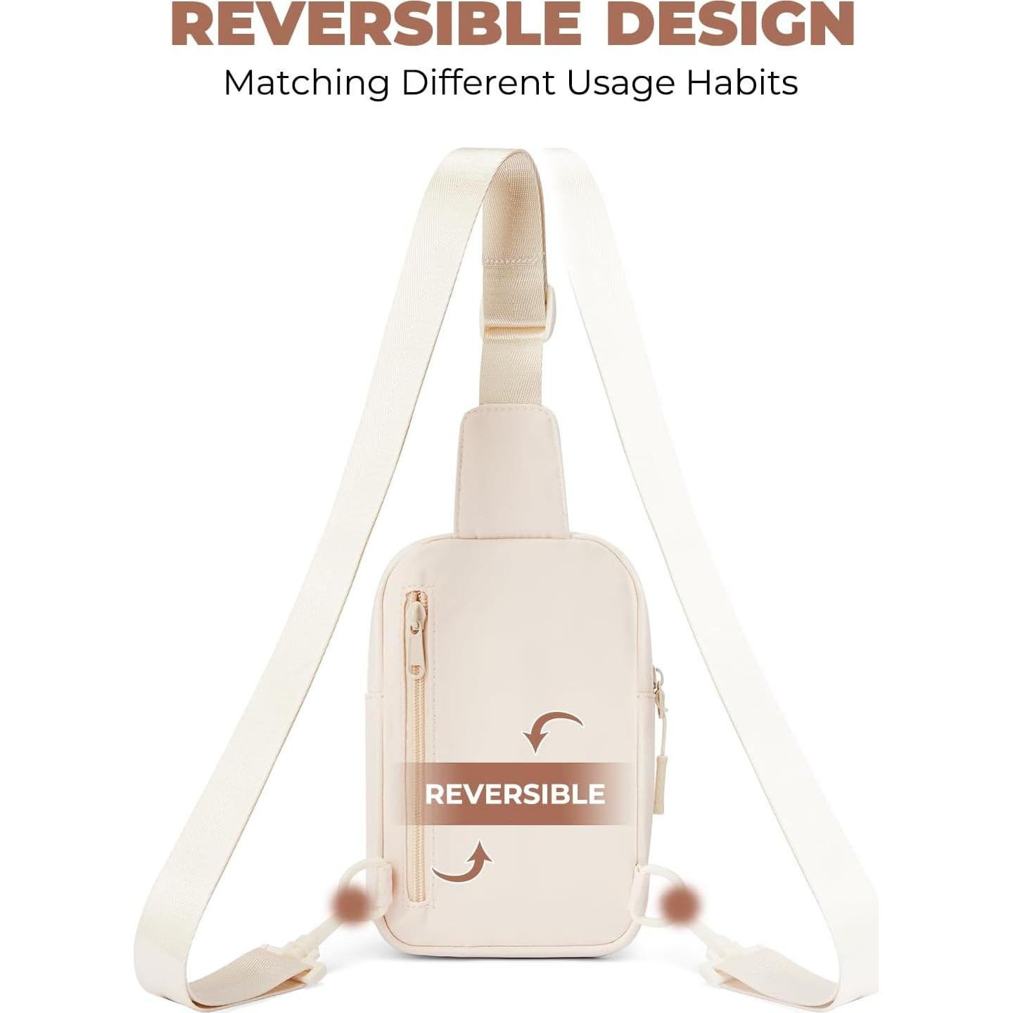 Bolso Bandolera CHOLISS A02 Marfil, Mochila Cruzada Impermeable